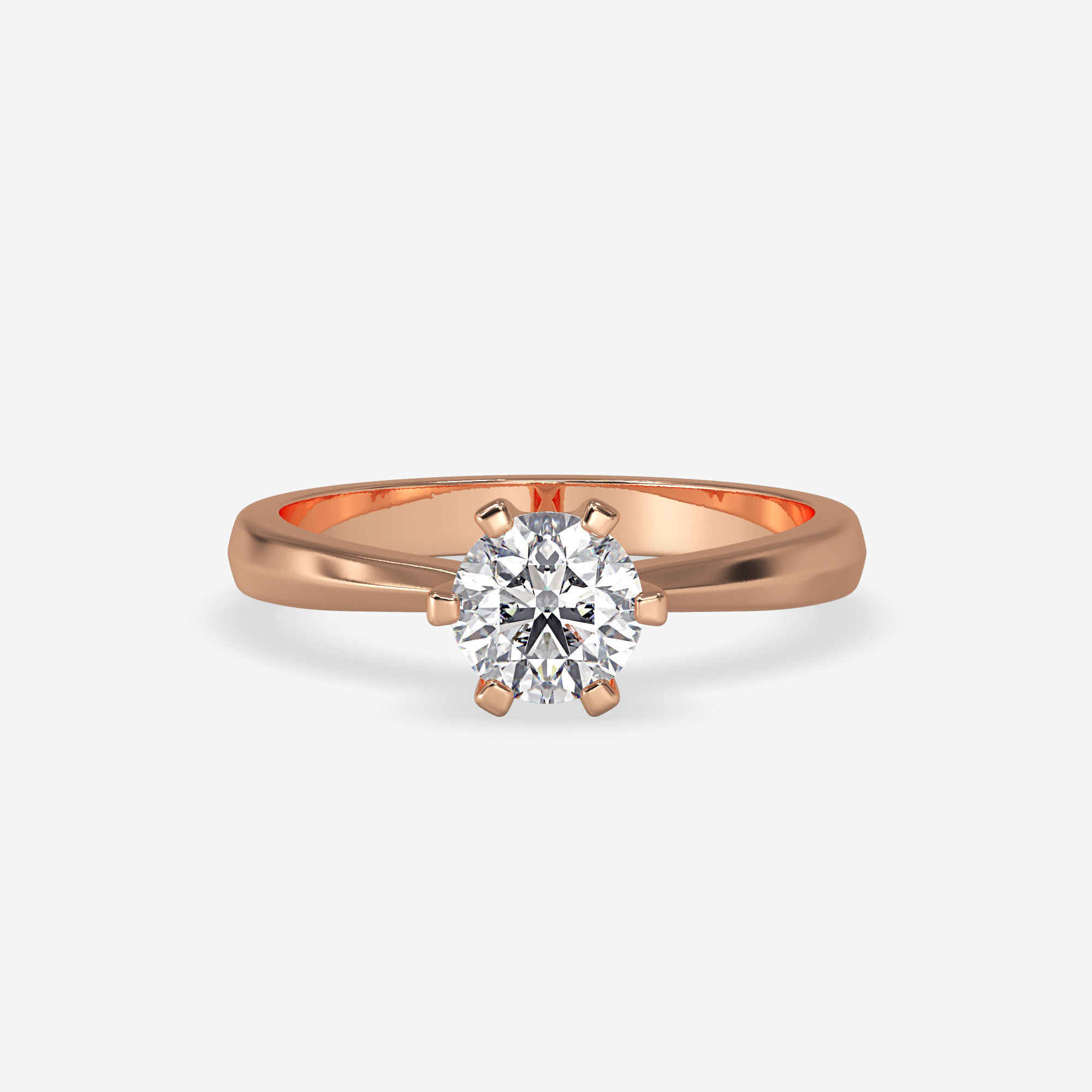 CJ-0049 solitaire diamond engagement ring gold 3D print model_4