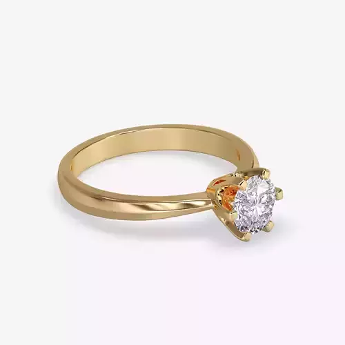 CJ-0049 solitaire diamond engagement ring gold