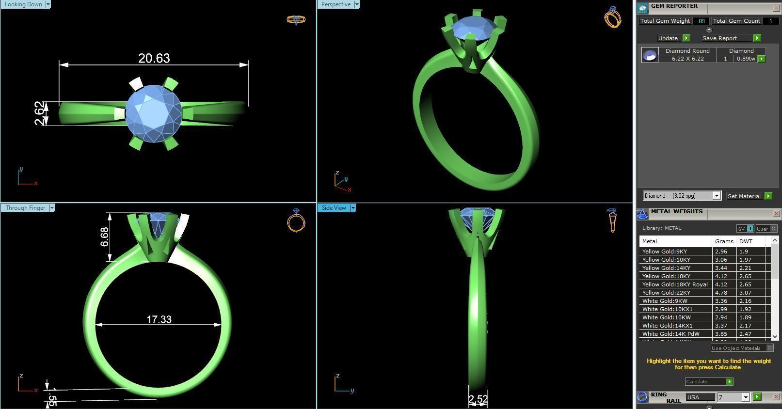 CJ-0049 solitaire diamond engagement ring gold 3D print model_3