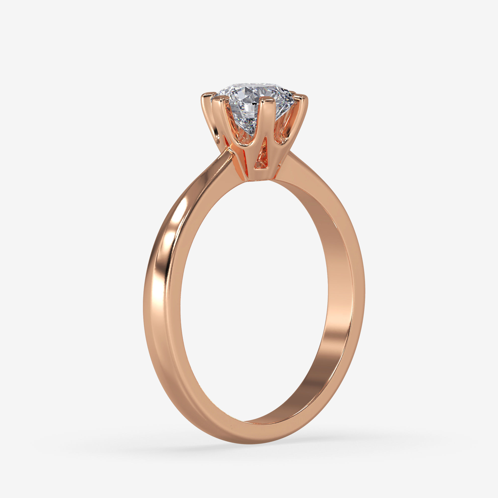 CJ-0049 solitaire diamond engagement ring gold 3D print model_6