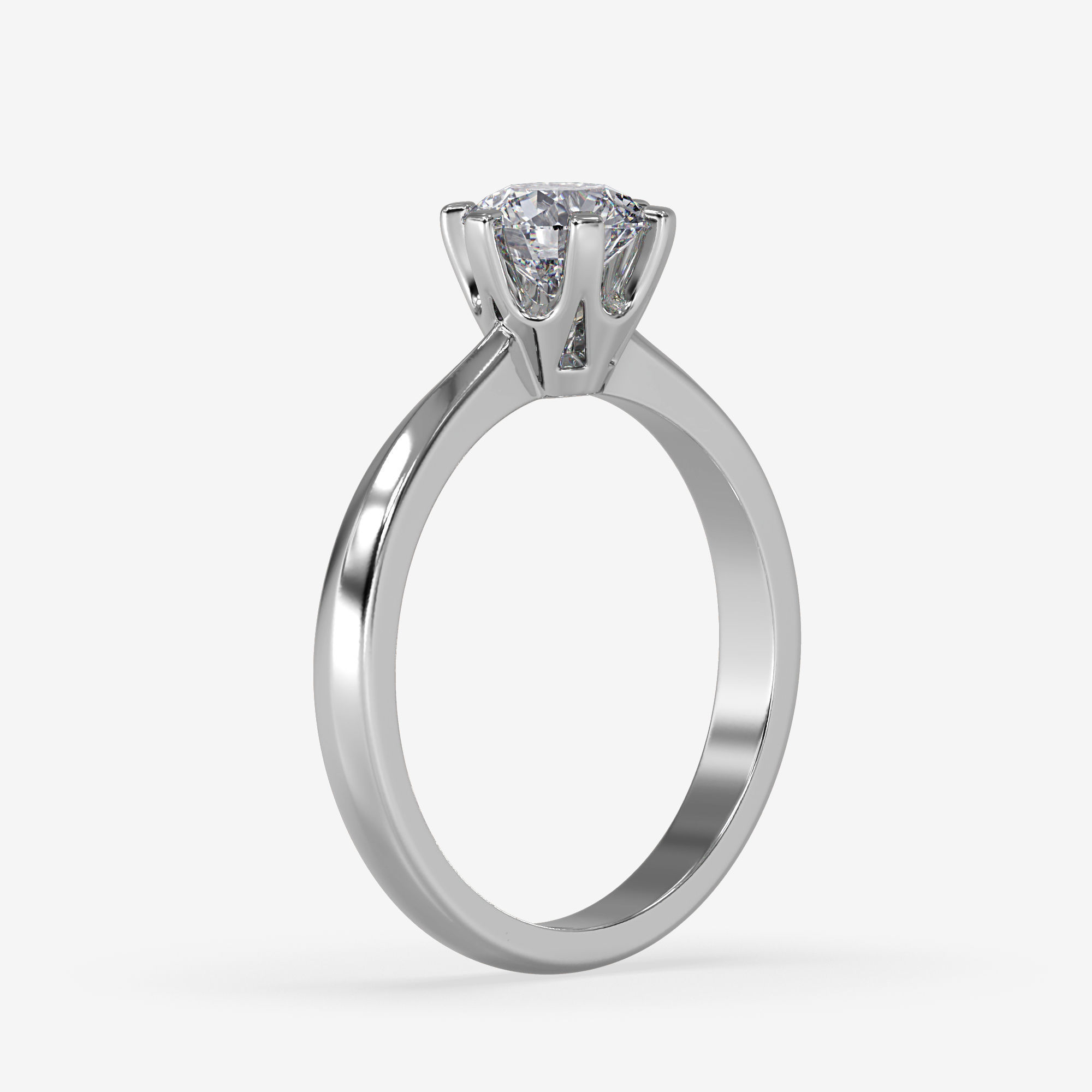 CJ-0049 solitaire diamond engagement ring gold 3D print model_9