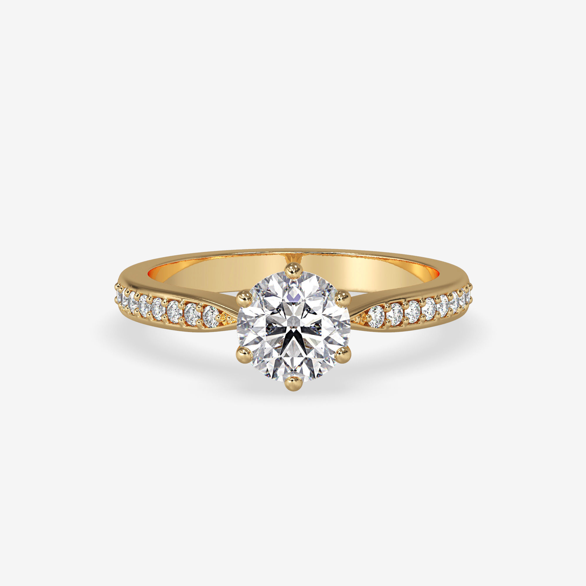 CJ-0048 diamond engagement ring gold 3D print model_10