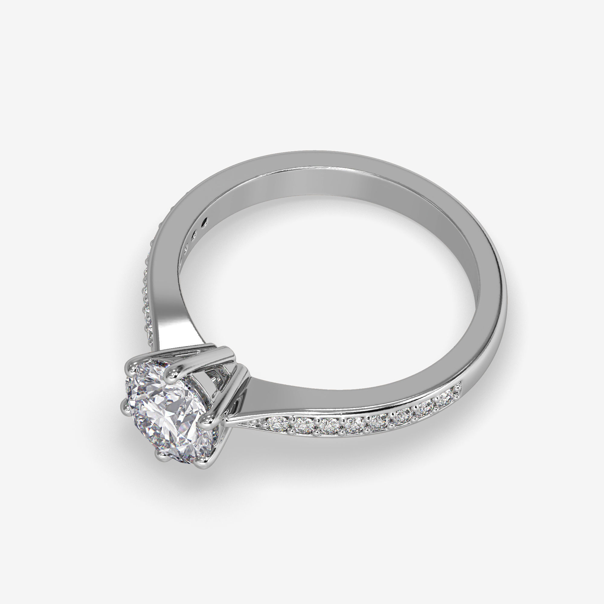 CJ-0048 diamond engagement ring gold 3D print model_8