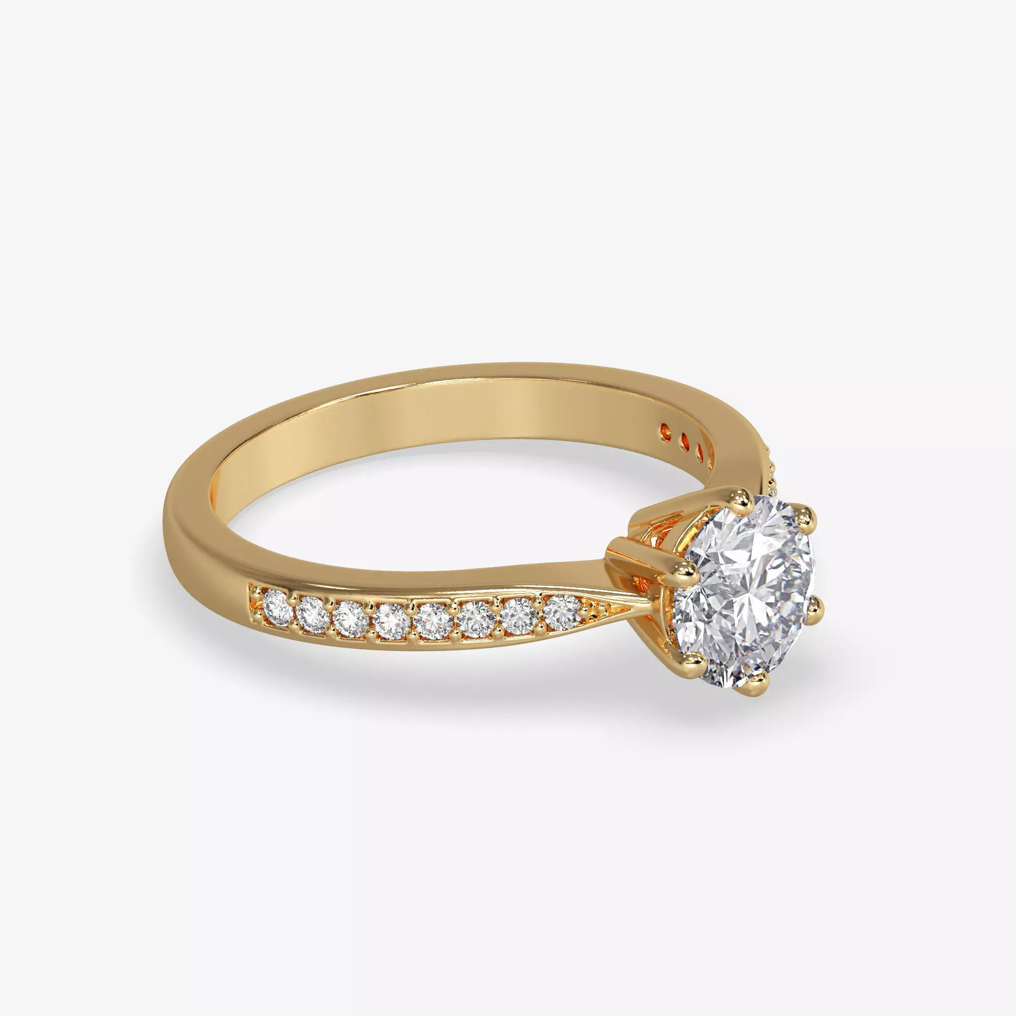 CJ-0048 diamond engagement ring gold 3D print model_0