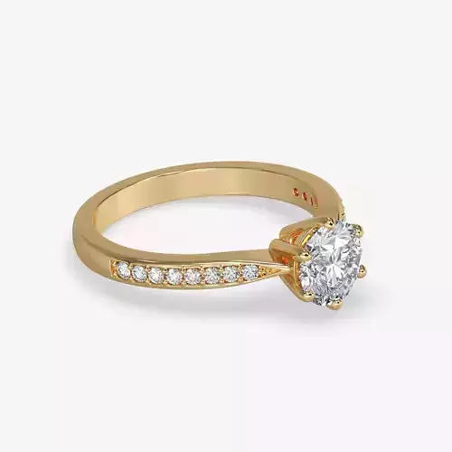 CJ-0048 diamond engagement ring gold