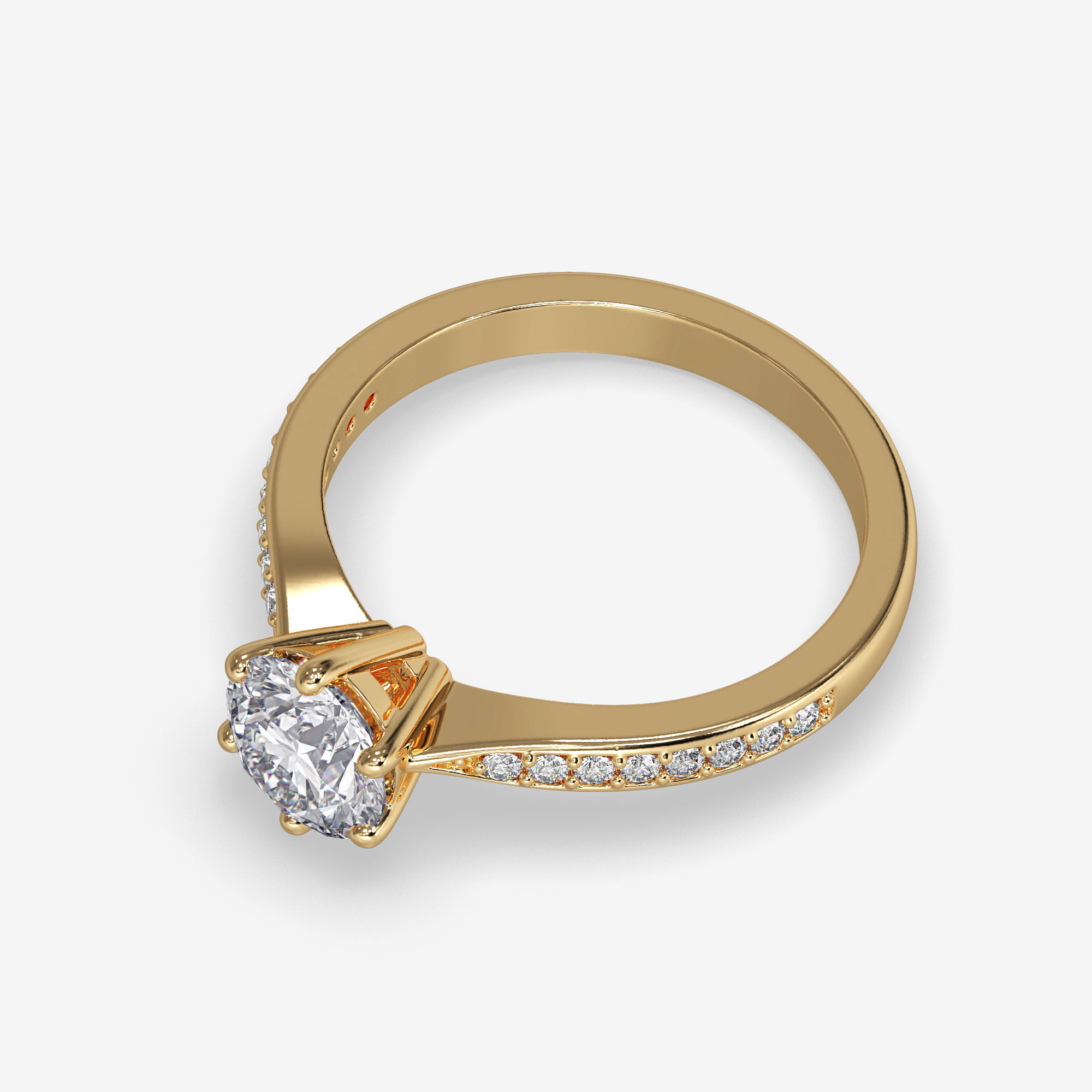CJ-0048 diamond engagement ring gold 3D print model_11