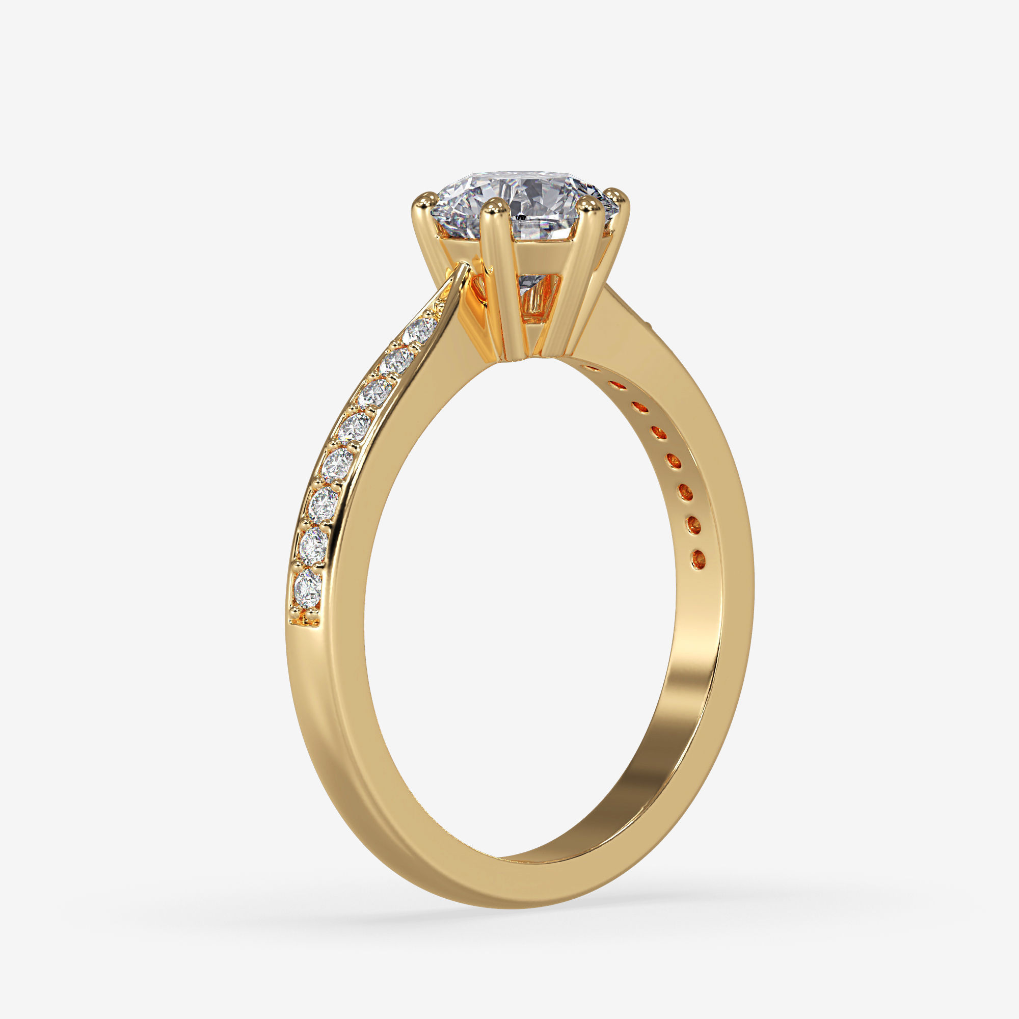 CJ-0048 diamond engagement ring gold 3D print model_12