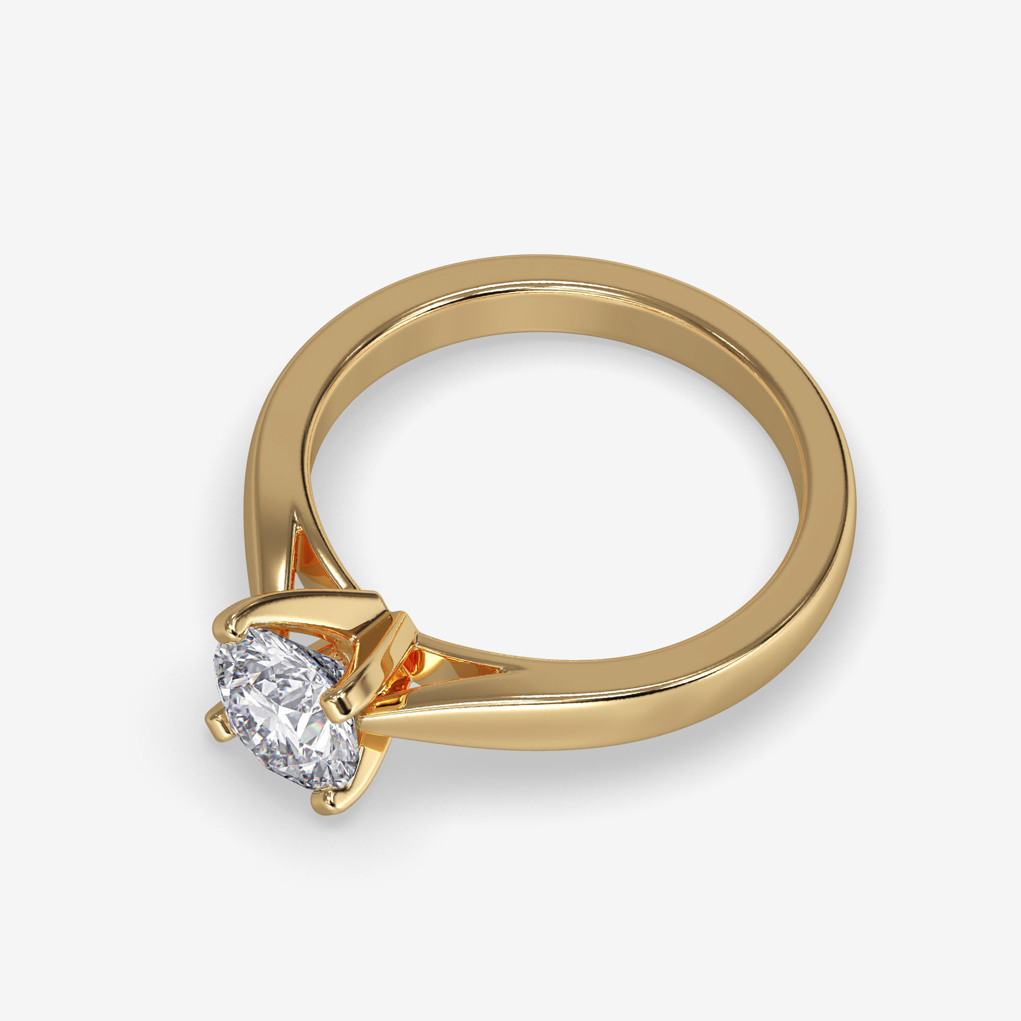 CJ-0046 solitaire engagement ring gold 3D print model_11