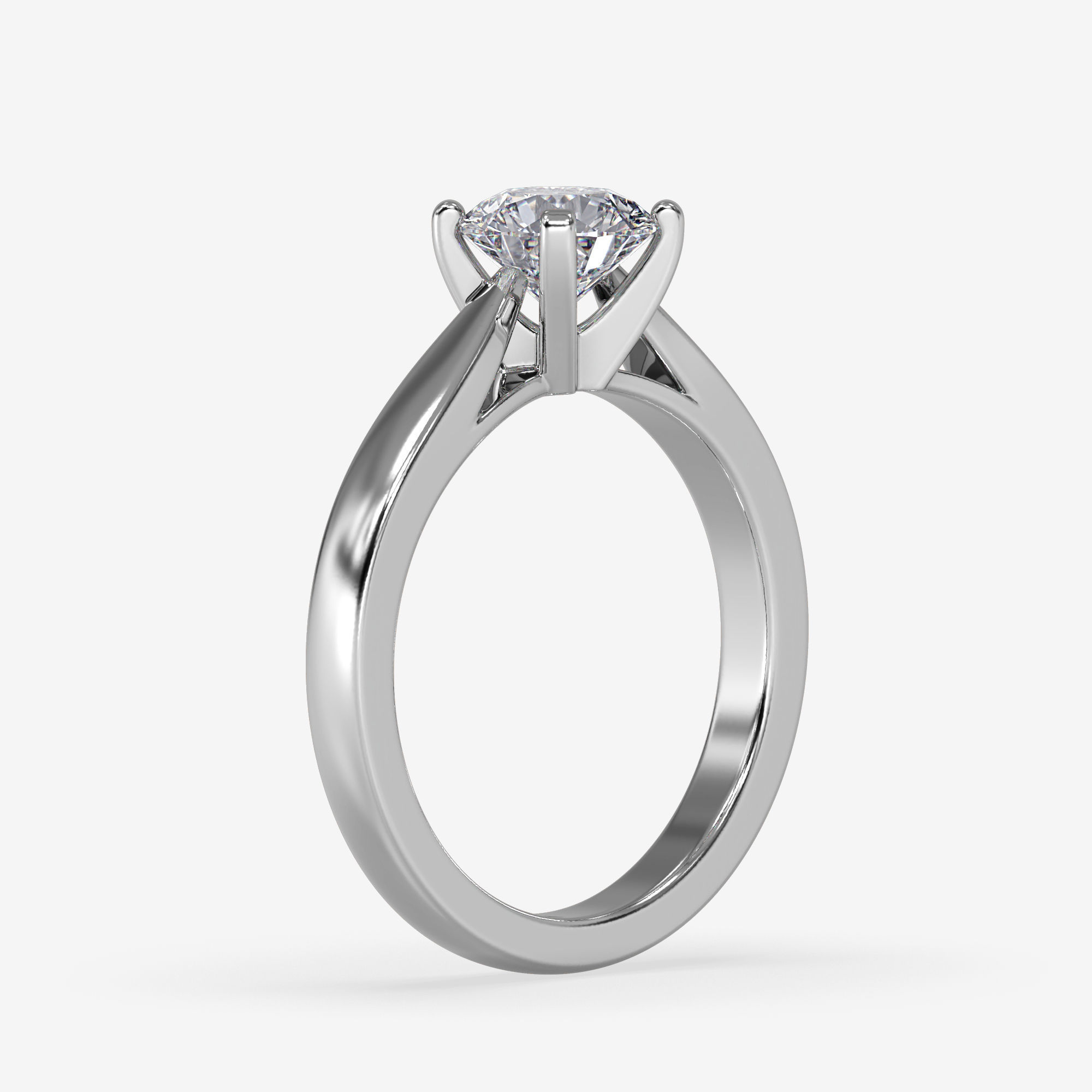 CJ-0046 solitaire engagement ring gold 3D print model_9