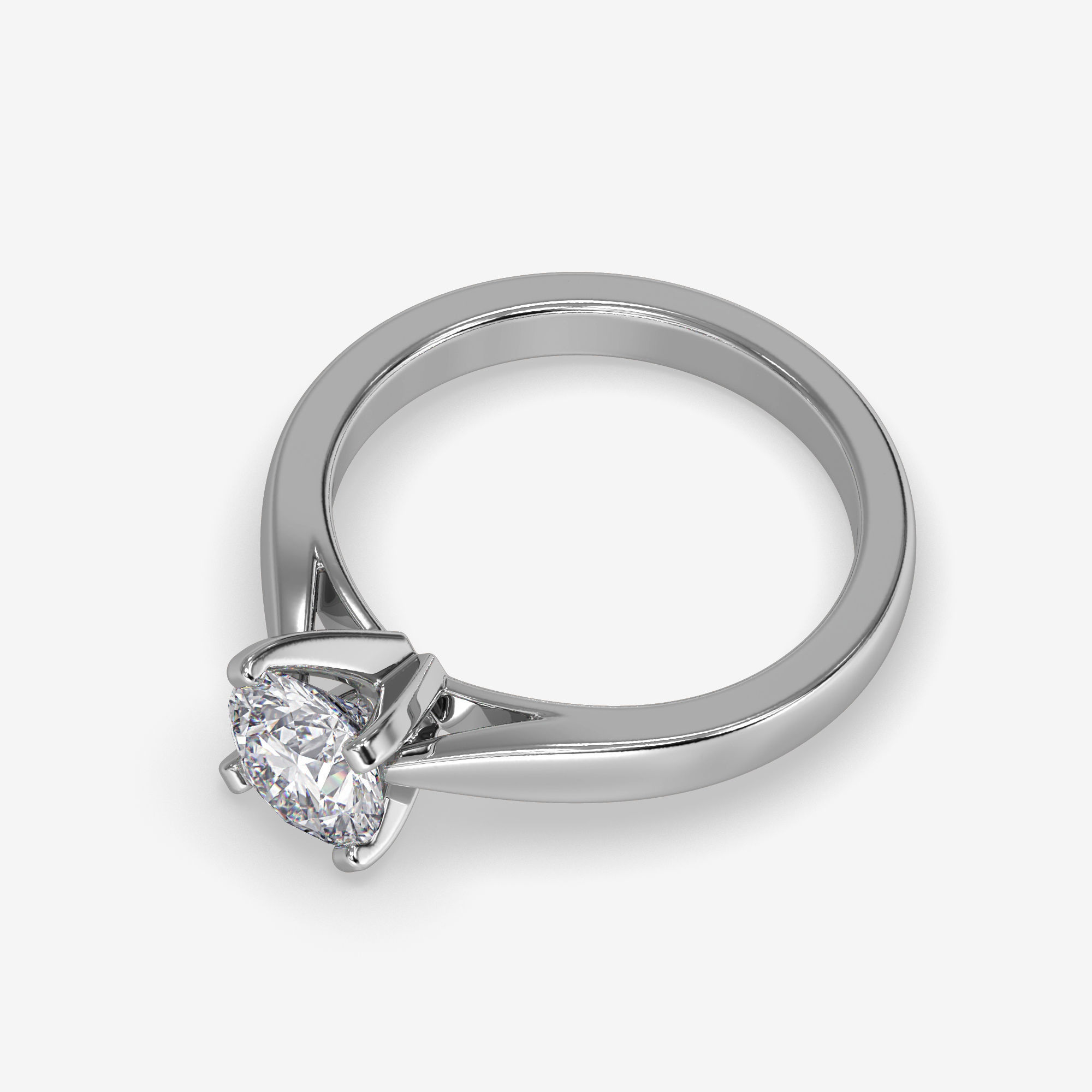 CJ-0046 solitaire engagement ring gold 3D print model_8
