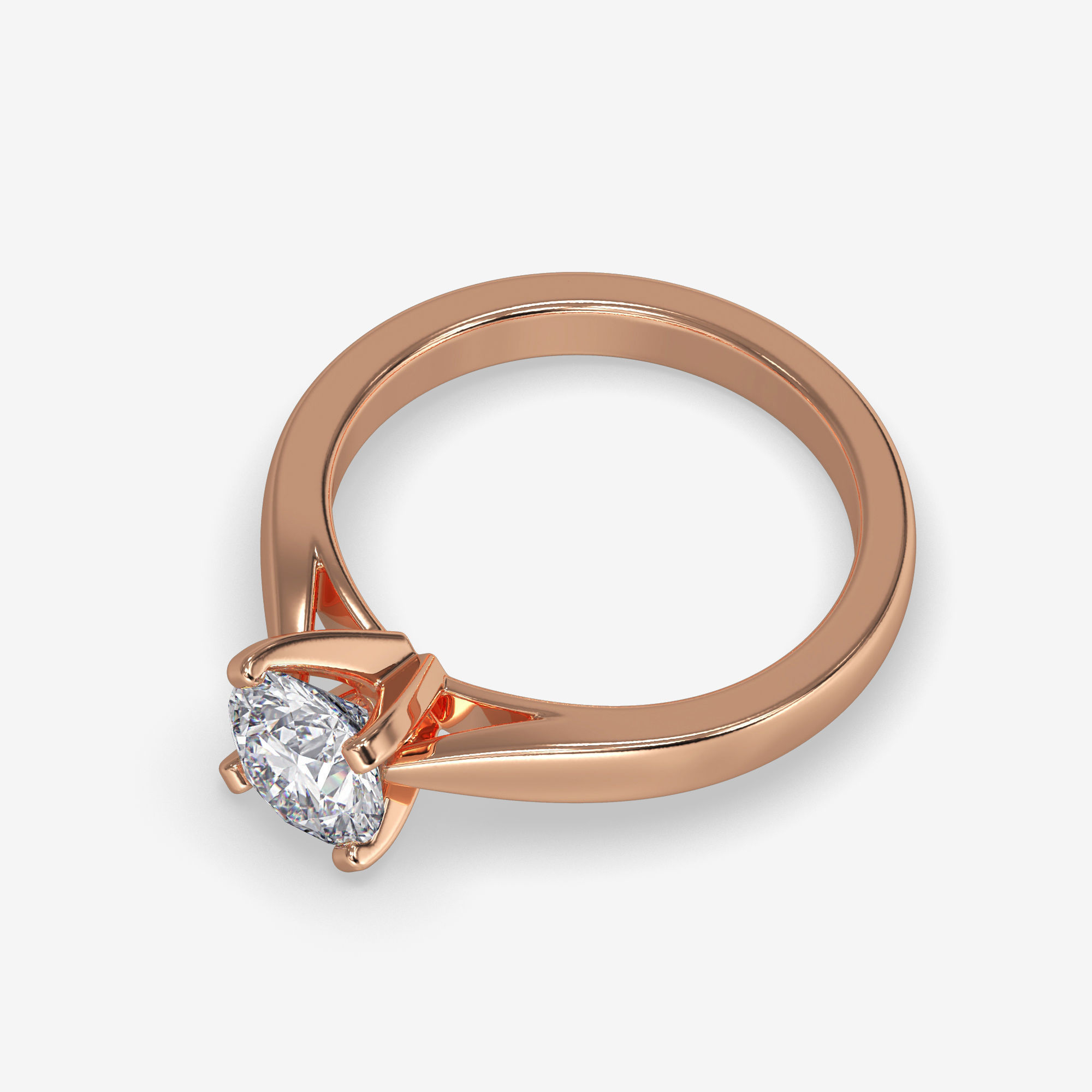 CJ-0046 solitaire engagement ring gold 3D print model_5