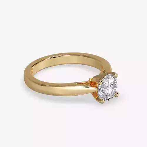 CJ-0046 solitaire engagement ring gold 3D print model