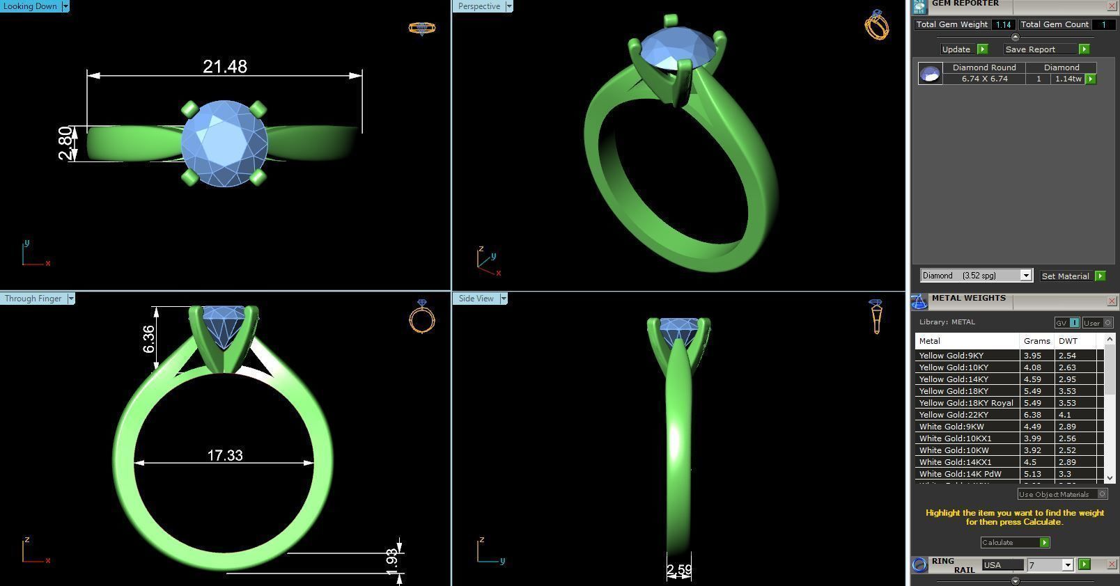 CJ-0046 solitaire engagement ring gold 3D print model_3