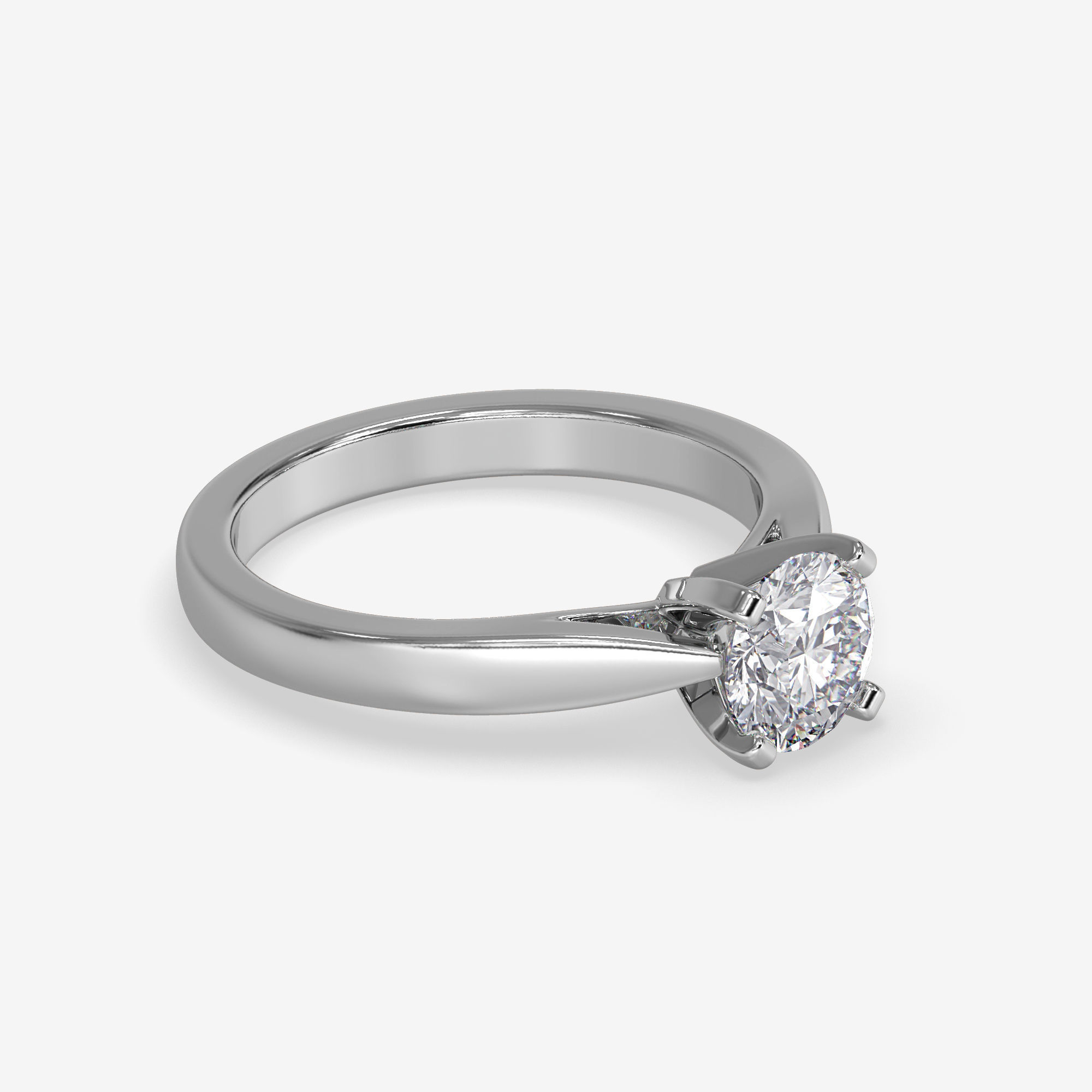 CJ-0046 solitaire engagement ring gold 3D print model_2