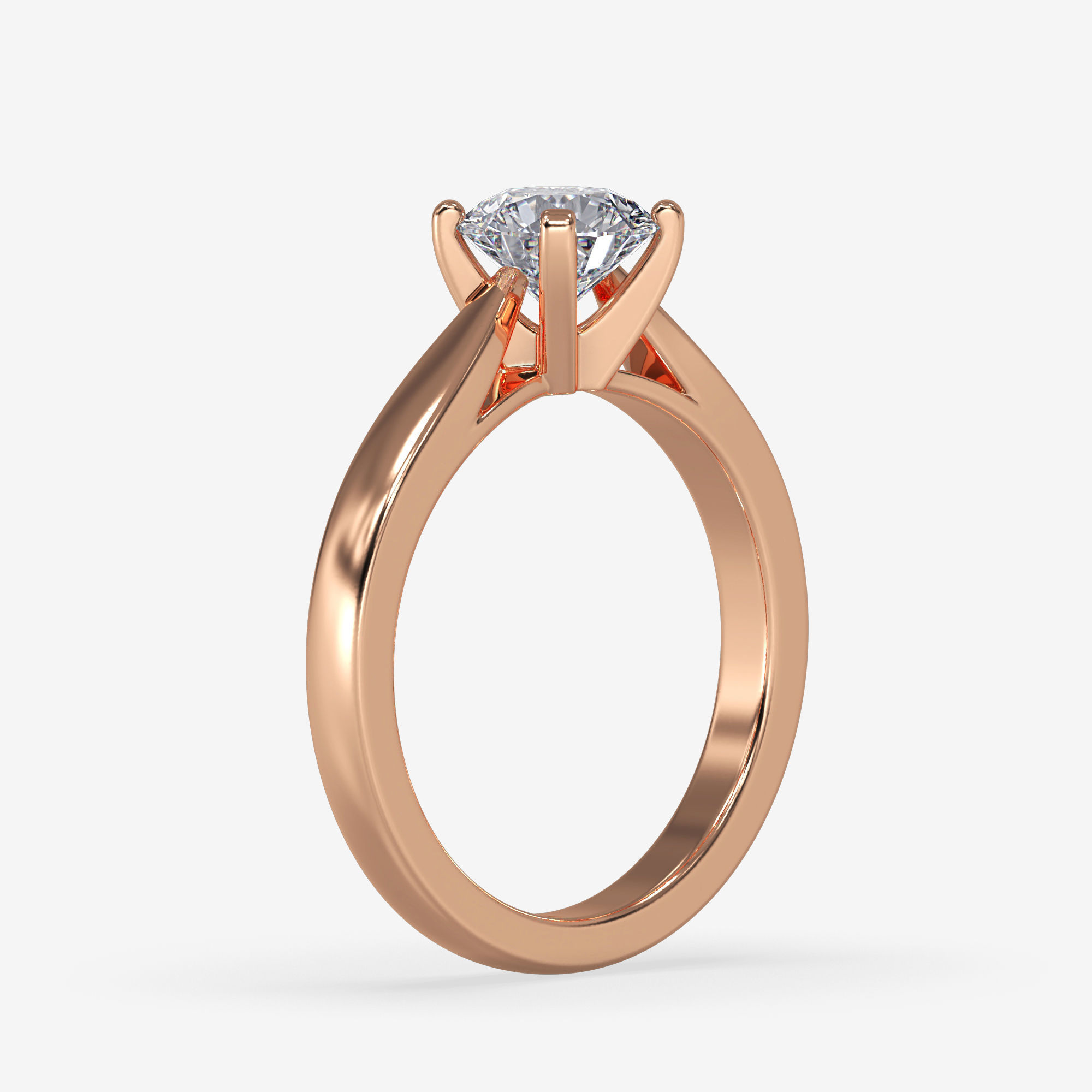 CJ-0046 solitaire engagement ring gold 3D print model_6