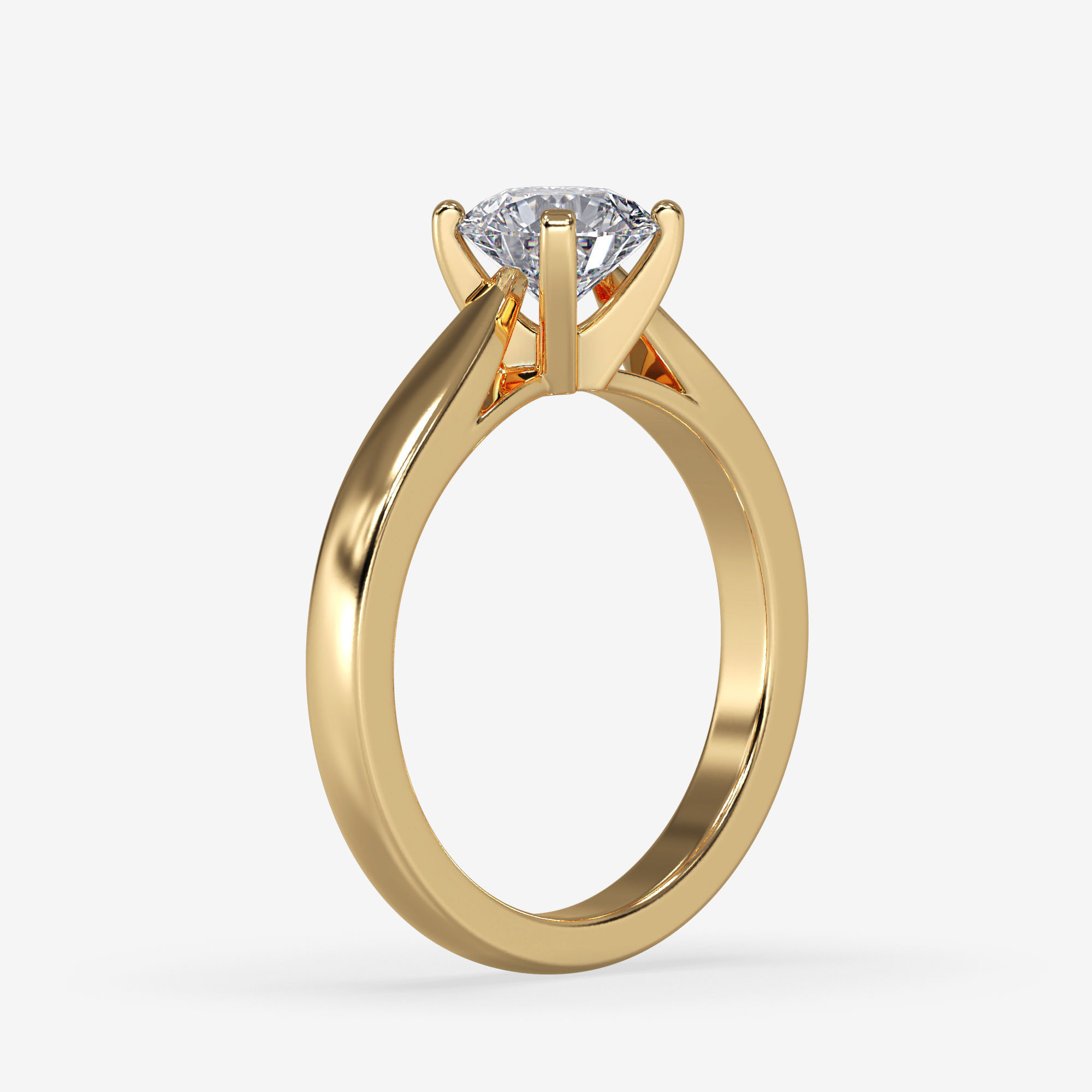 CJ-0046 solitaire engagement ring gold 3D print model_12
