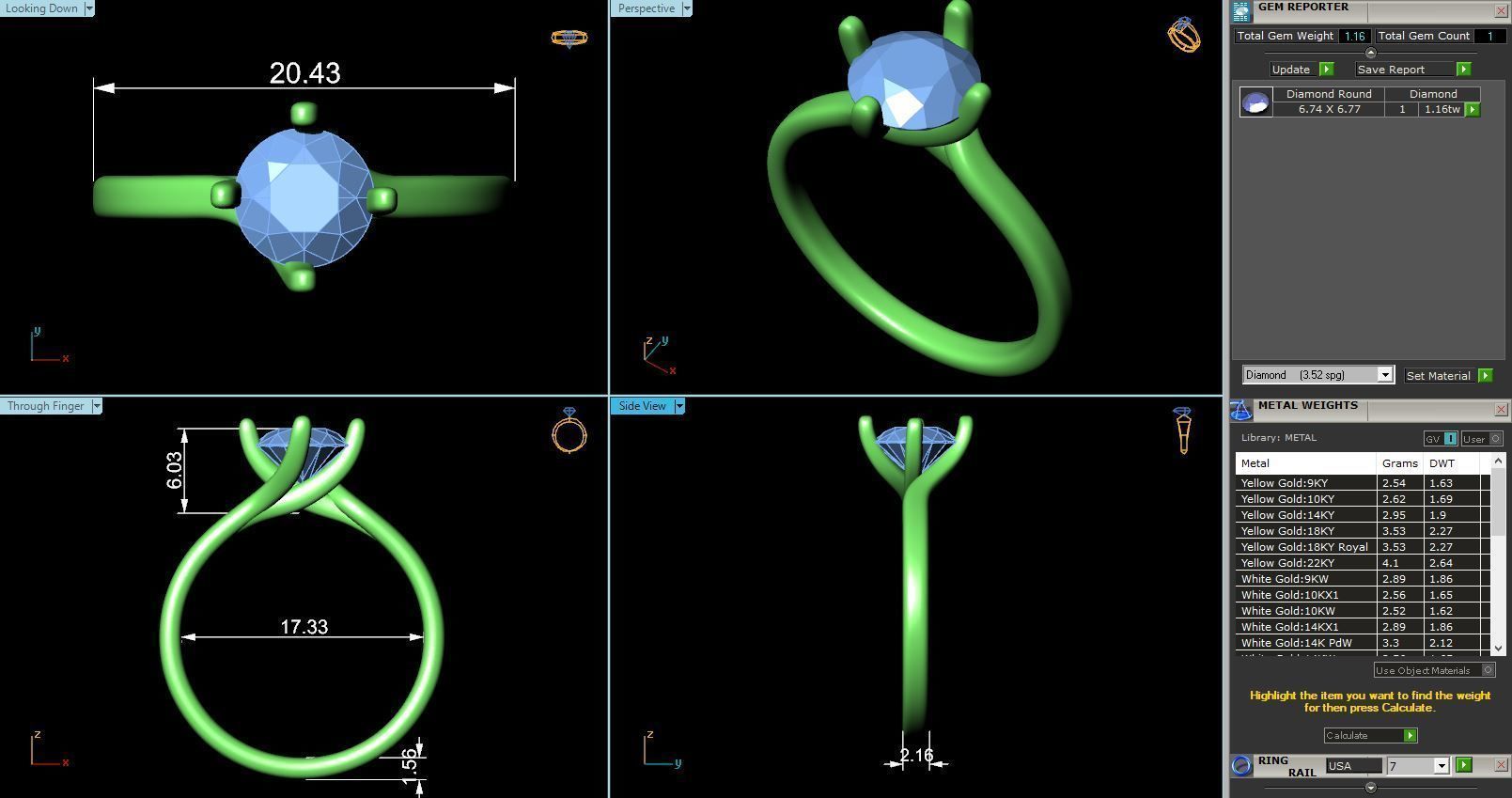 CJ-0045 solitaire engagement ring gold 3D print model_3