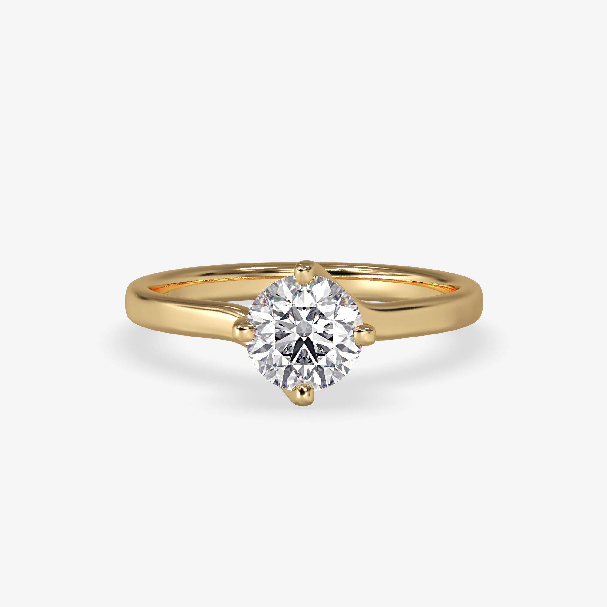 CJ-0045 solitaire engagement ring gold 3D print model_10