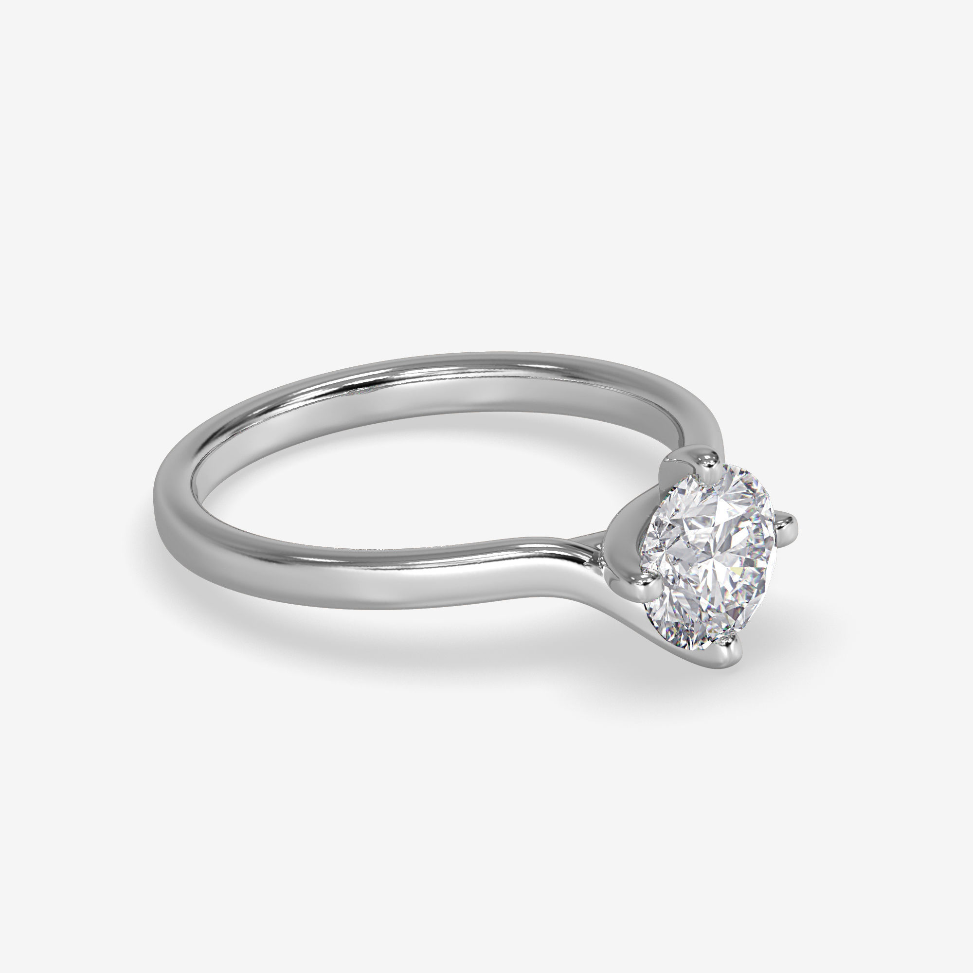 CJ-0045 solitaire engagement ring gold 3D print model_2