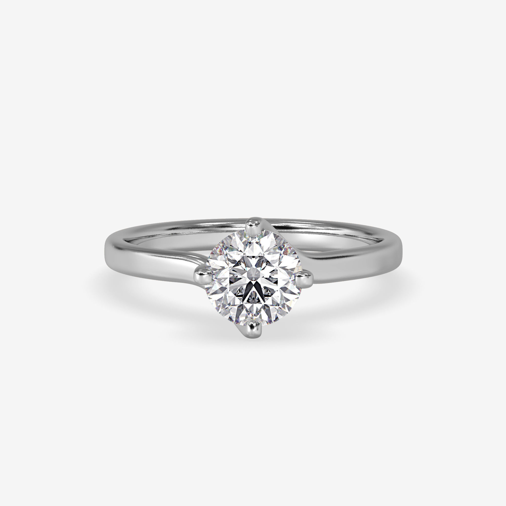 CJ-0045 solitaire engagement ring gold 3D print model_7