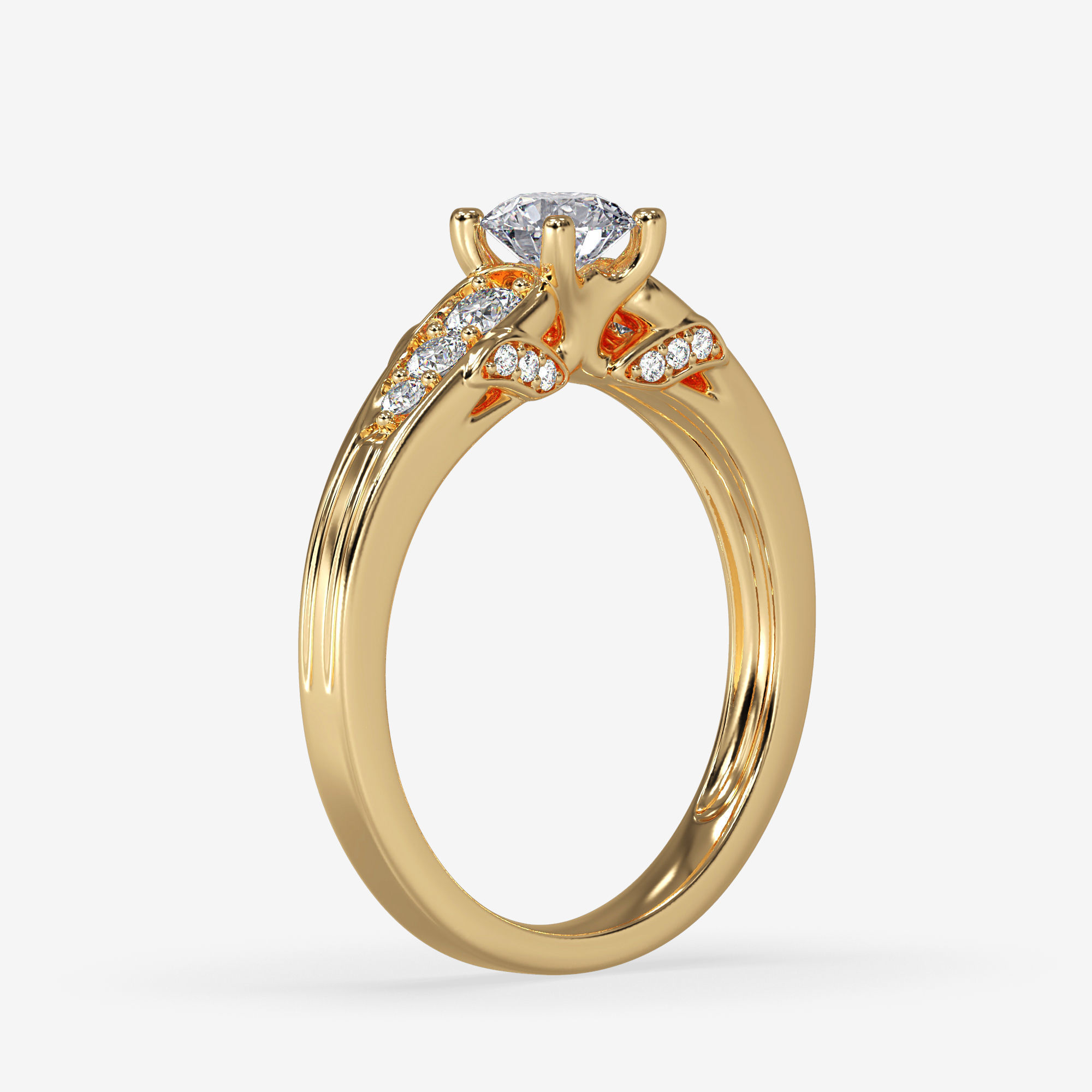 CJ-0040 engagement ring gold 3D print model_12