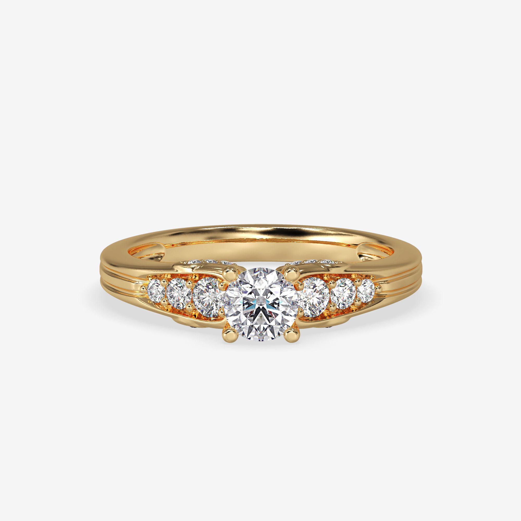 CJ-0040 engagement ring gold 3D print model_10