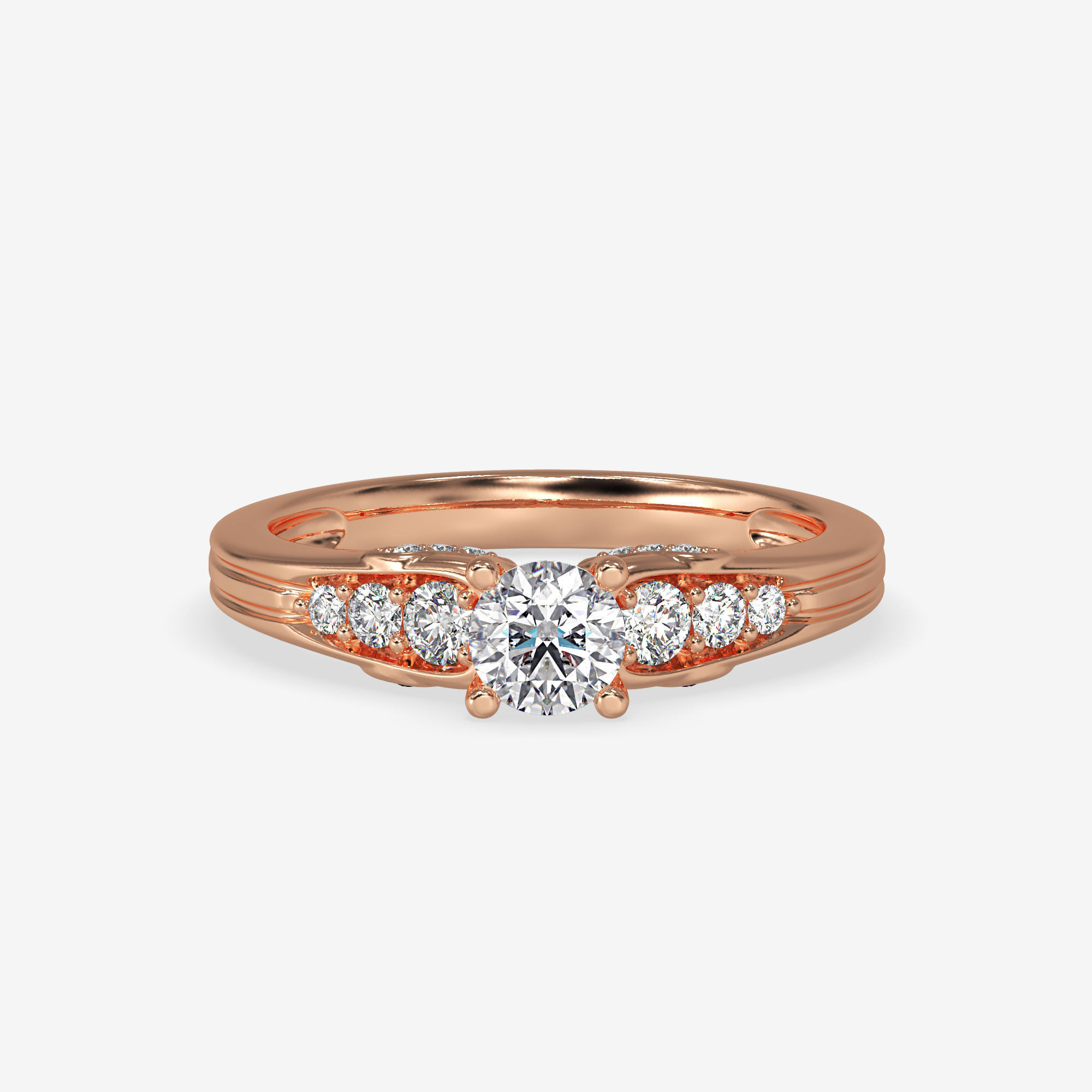 CJ-0040 engagement ring gold 3D print model_4
