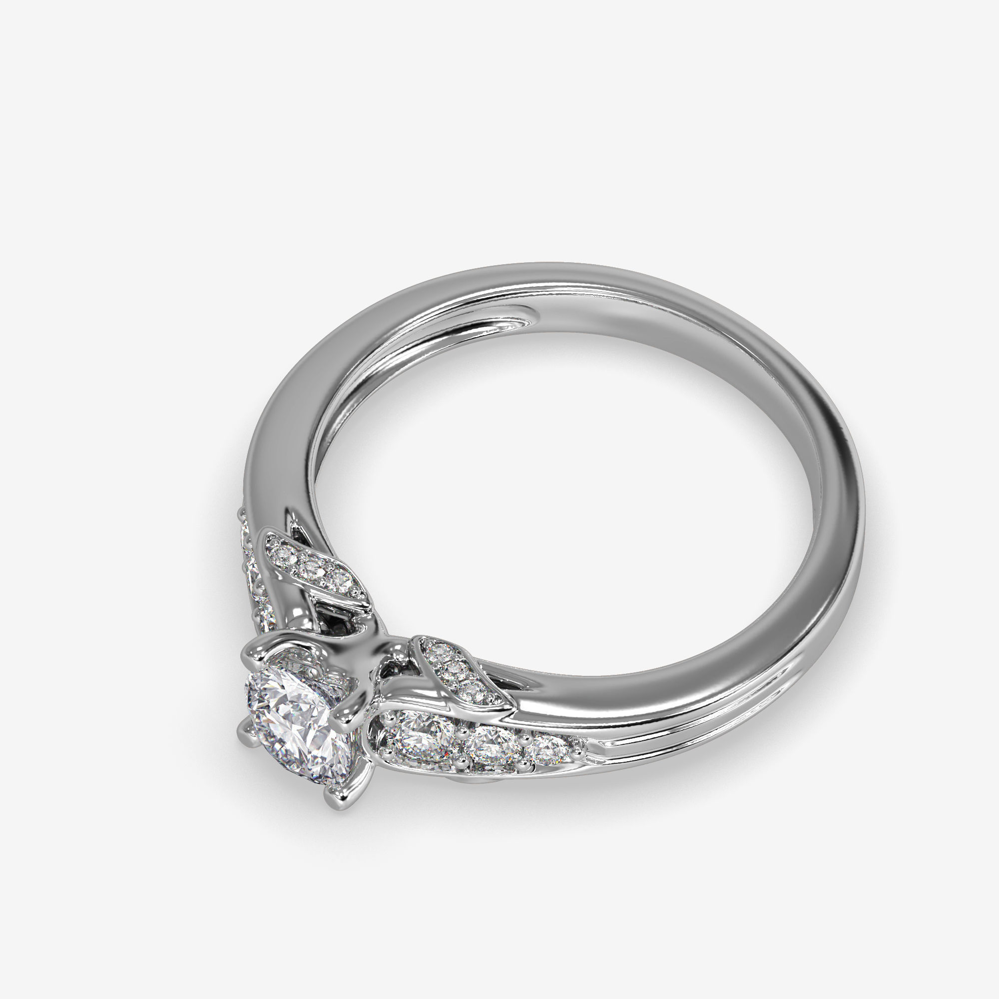 CJ-0040 engagement ring gold 3D print model_8