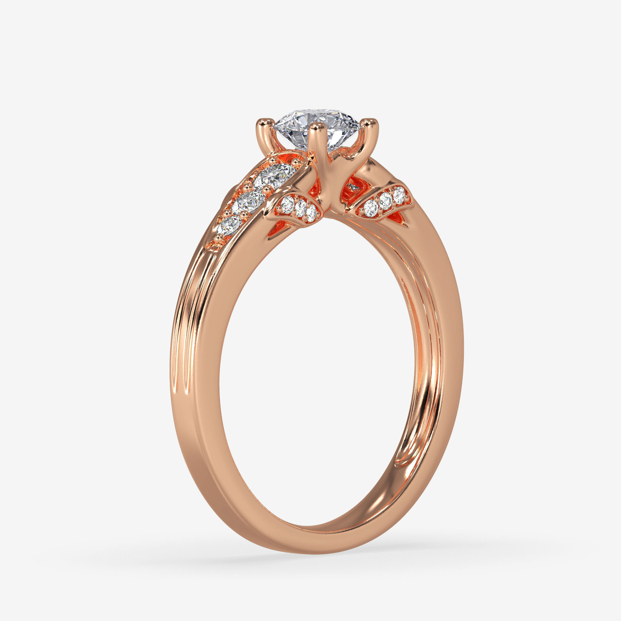 CJ-0040 engagement ring gold 3D print model_6