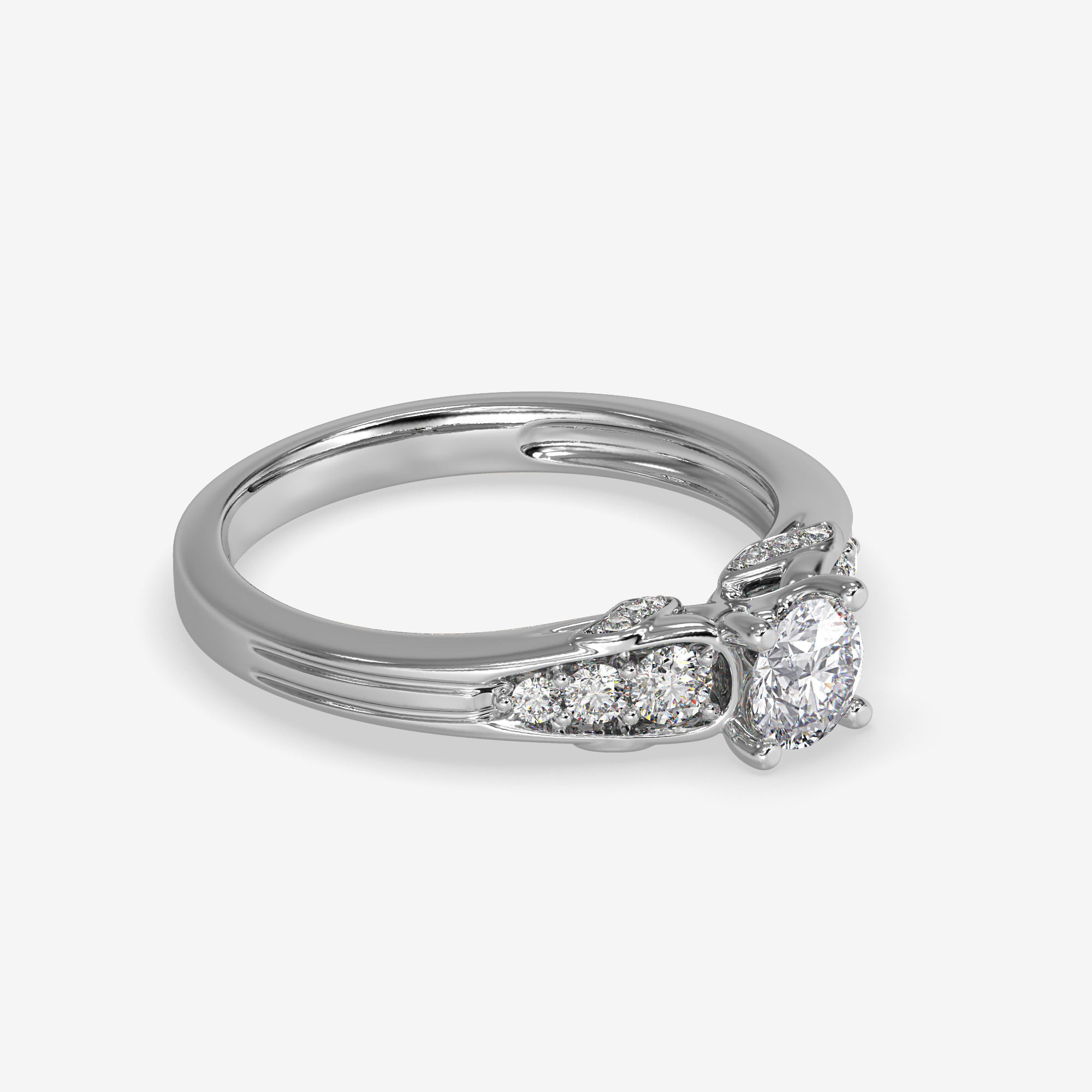CJ-0040 engagement ring gold 3D print model_2