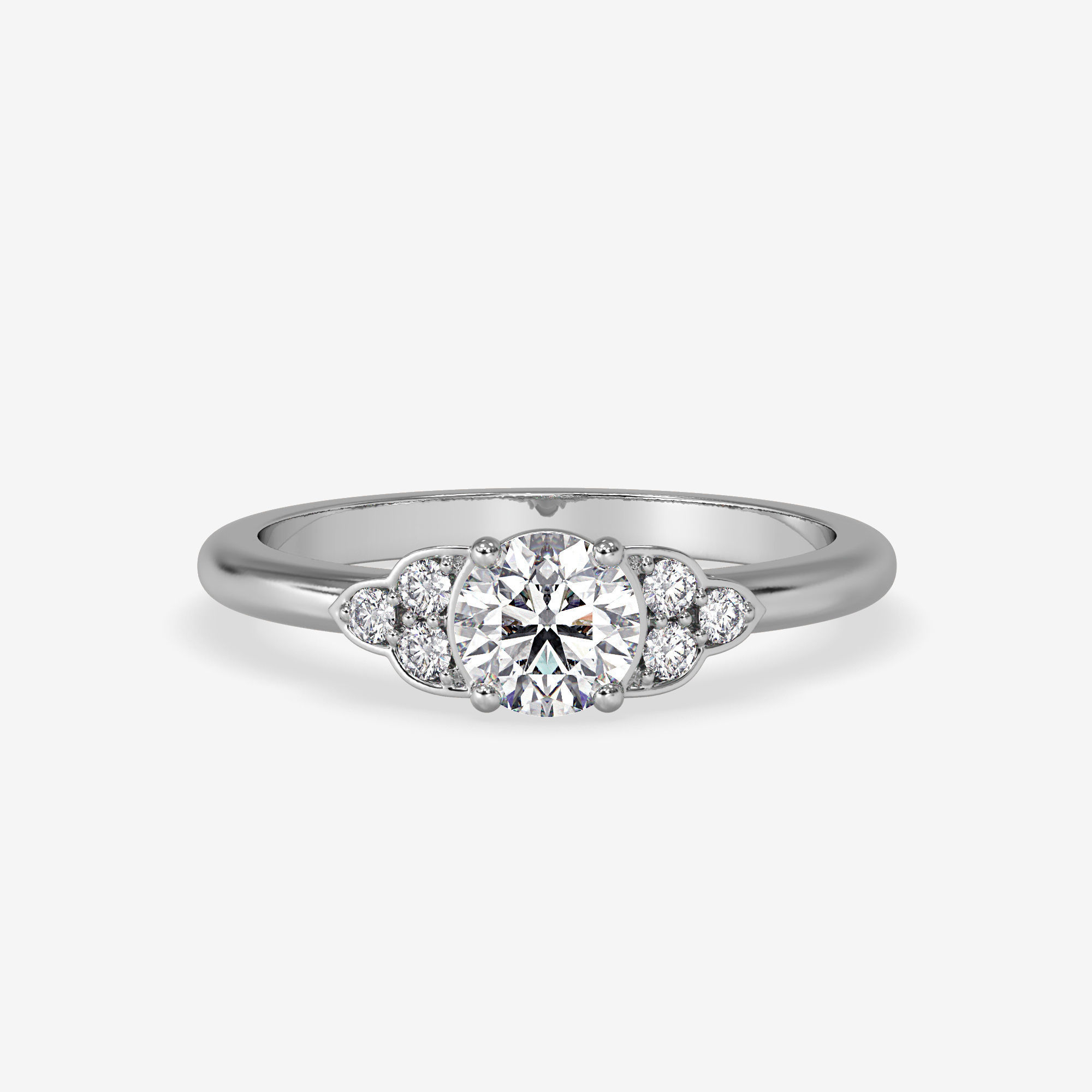 CJ-0039 diamond engagement ring gold 3D print model_7