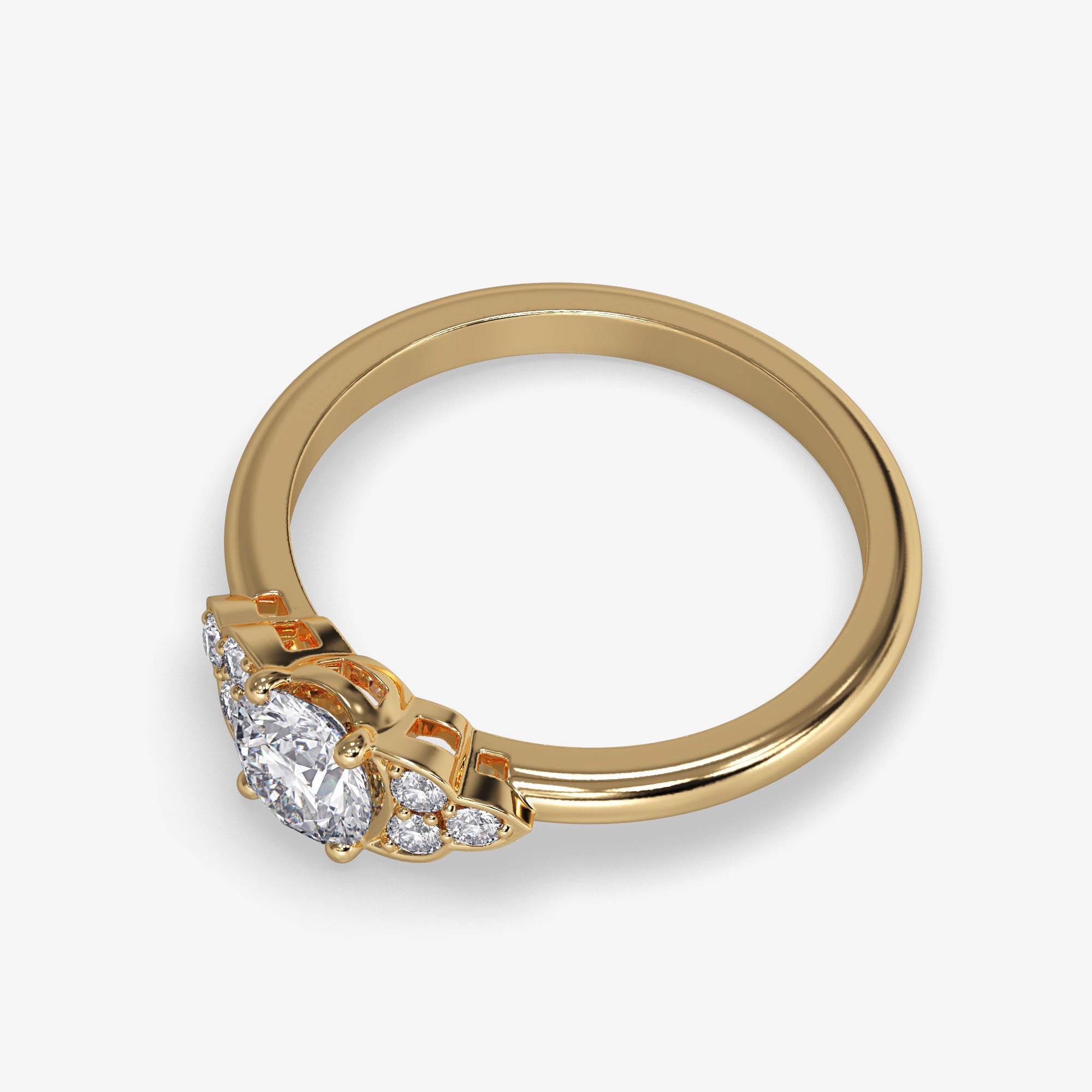 CJ-0039 diamond engagement ring gold 3D print model_11