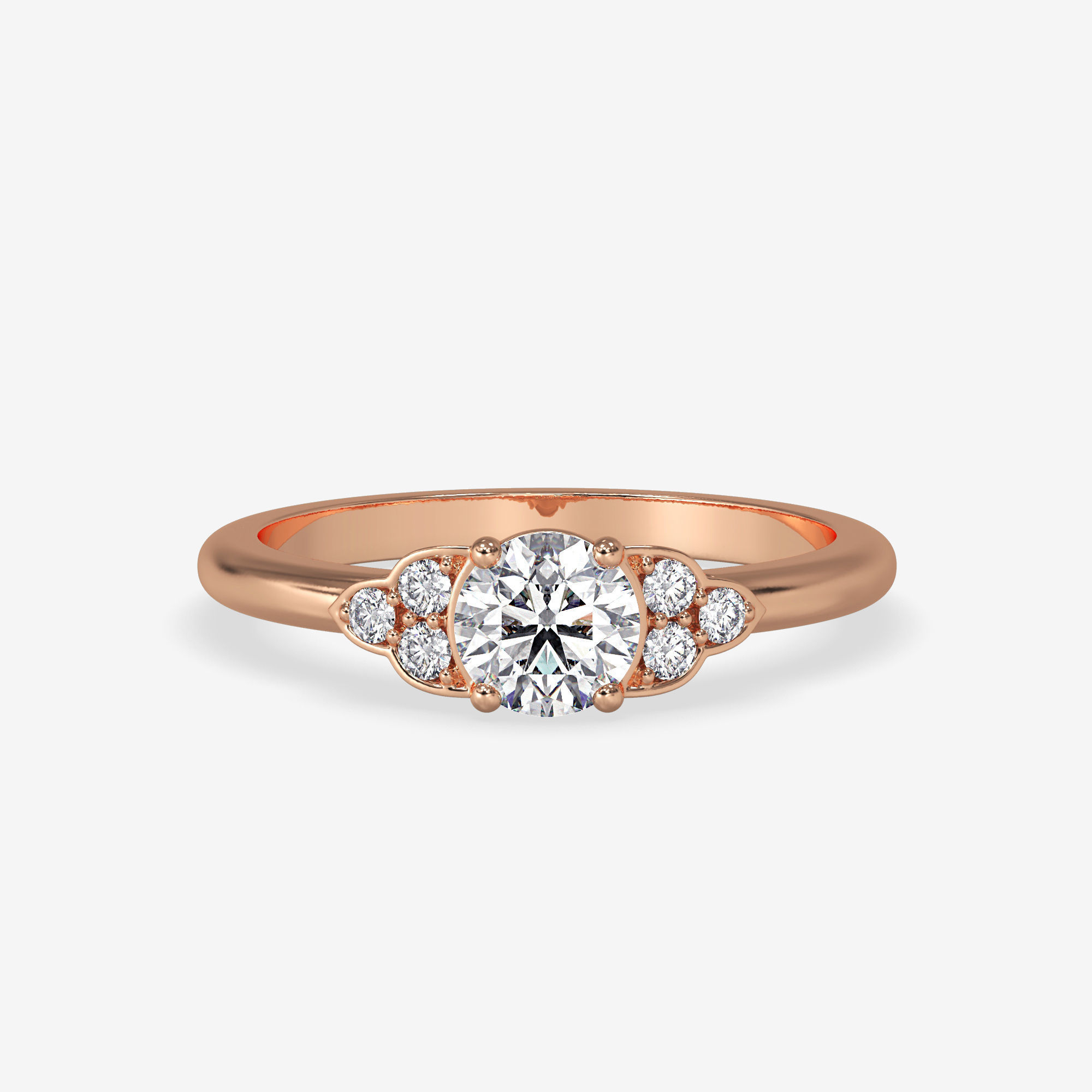 CJ-0039 diamond engagement ring gold 3D print model_4