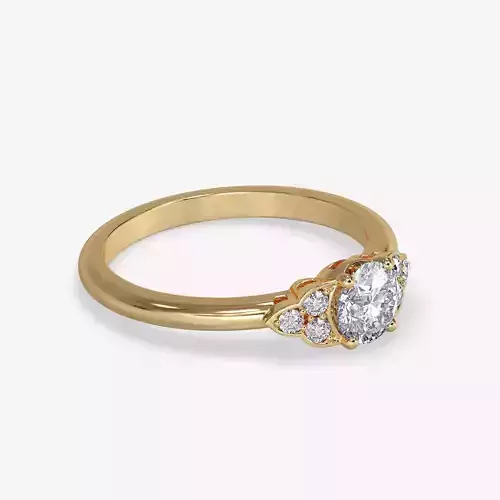 CJ-0039 diamond engagement ring gold