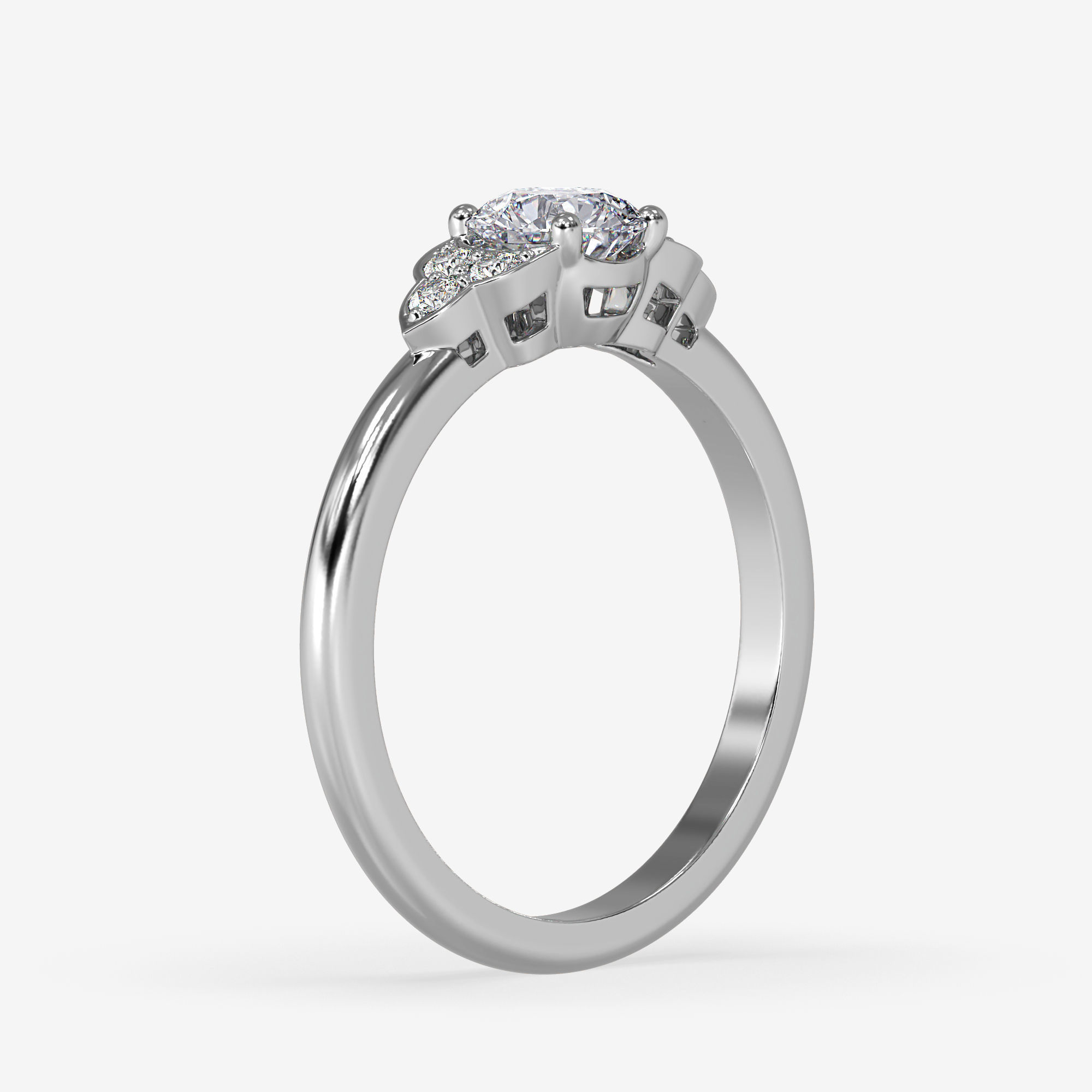 CJ-0039 diamond engagement ring gold 3D print model_9