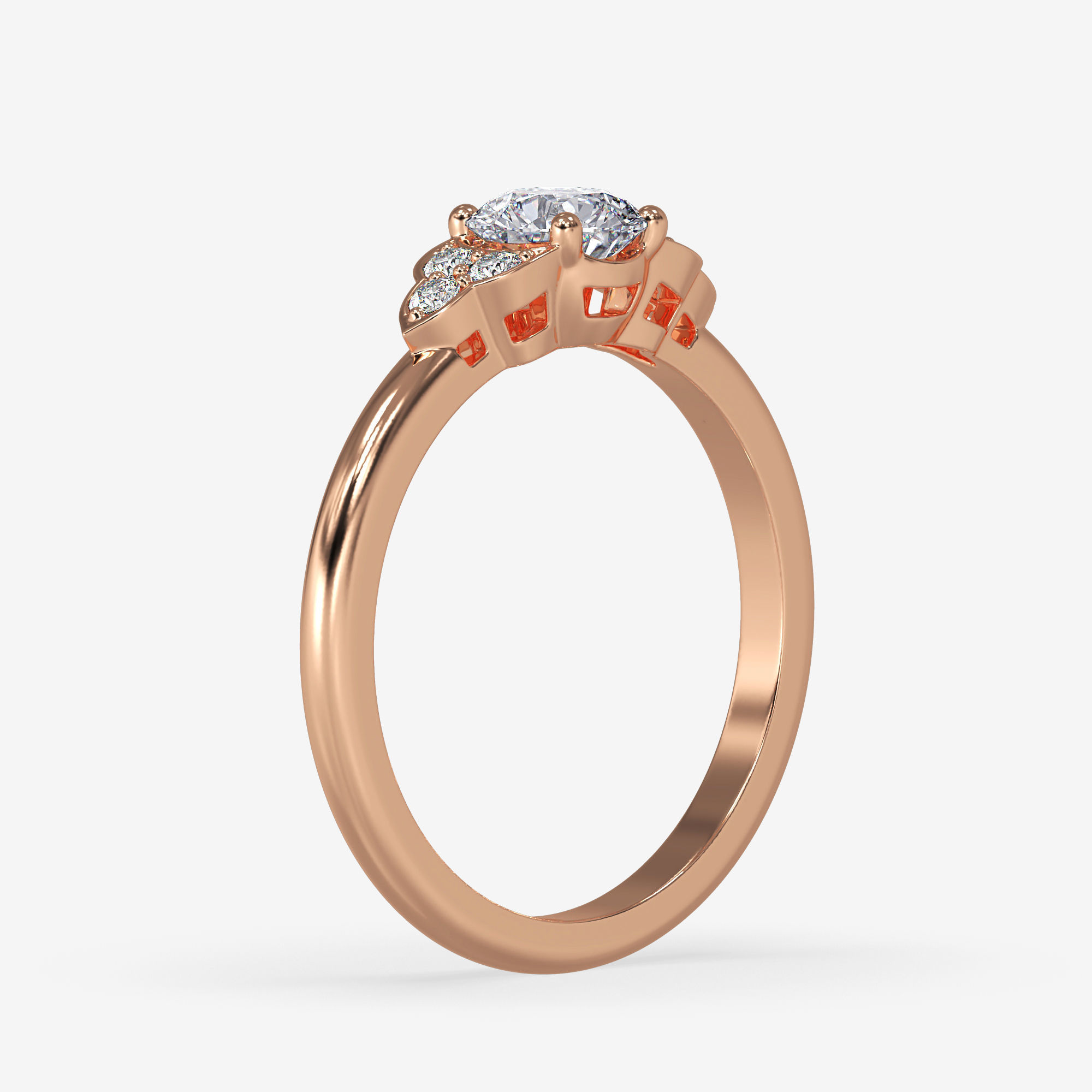 CJ-0039 diamond engagement ring gold 3D print model_6