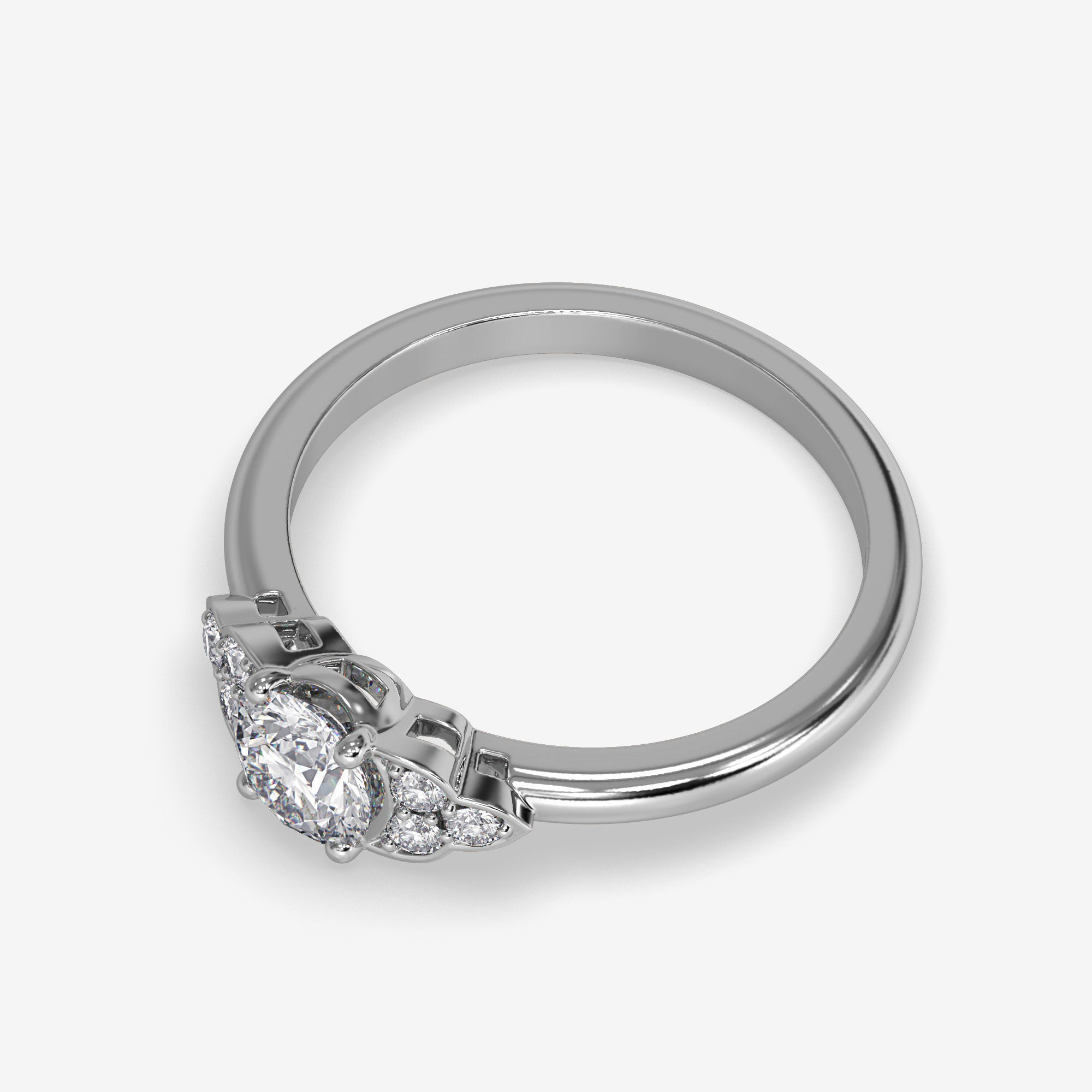 CJ-0039 diamond engagement ring gold 3D print model_8