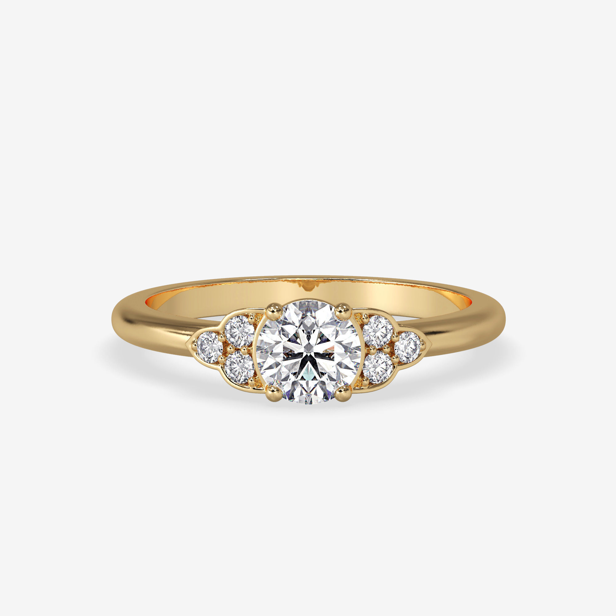 CJ-0039 diamond engagement ring gold 3D print model_10