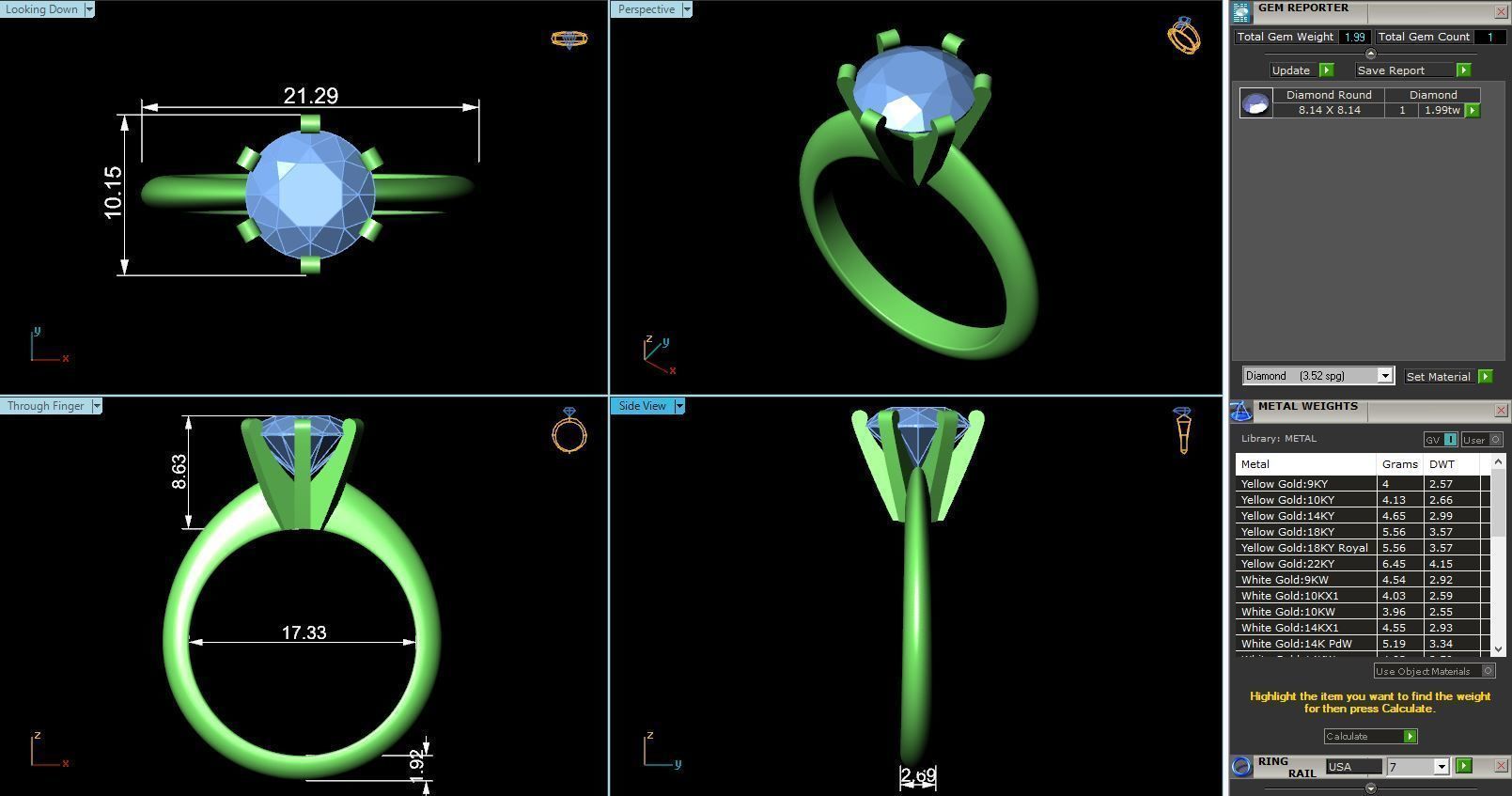 CJ-0038 solitaire diamond ring in rose gold 3D print model_3
