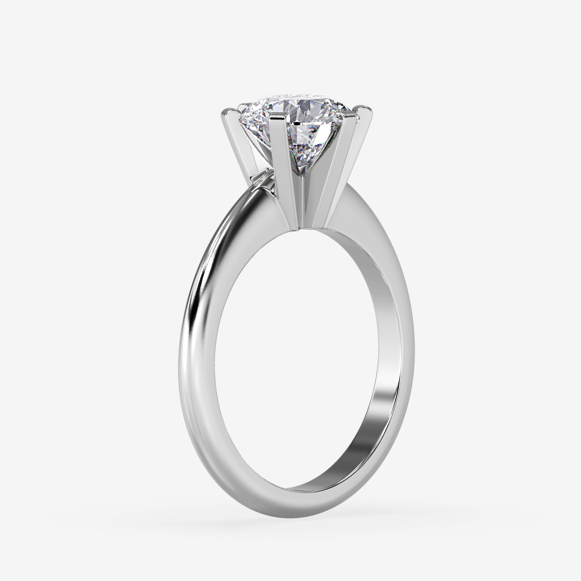 CJ-0038 solitaire diamond ring in rose gold 3D print model_9
