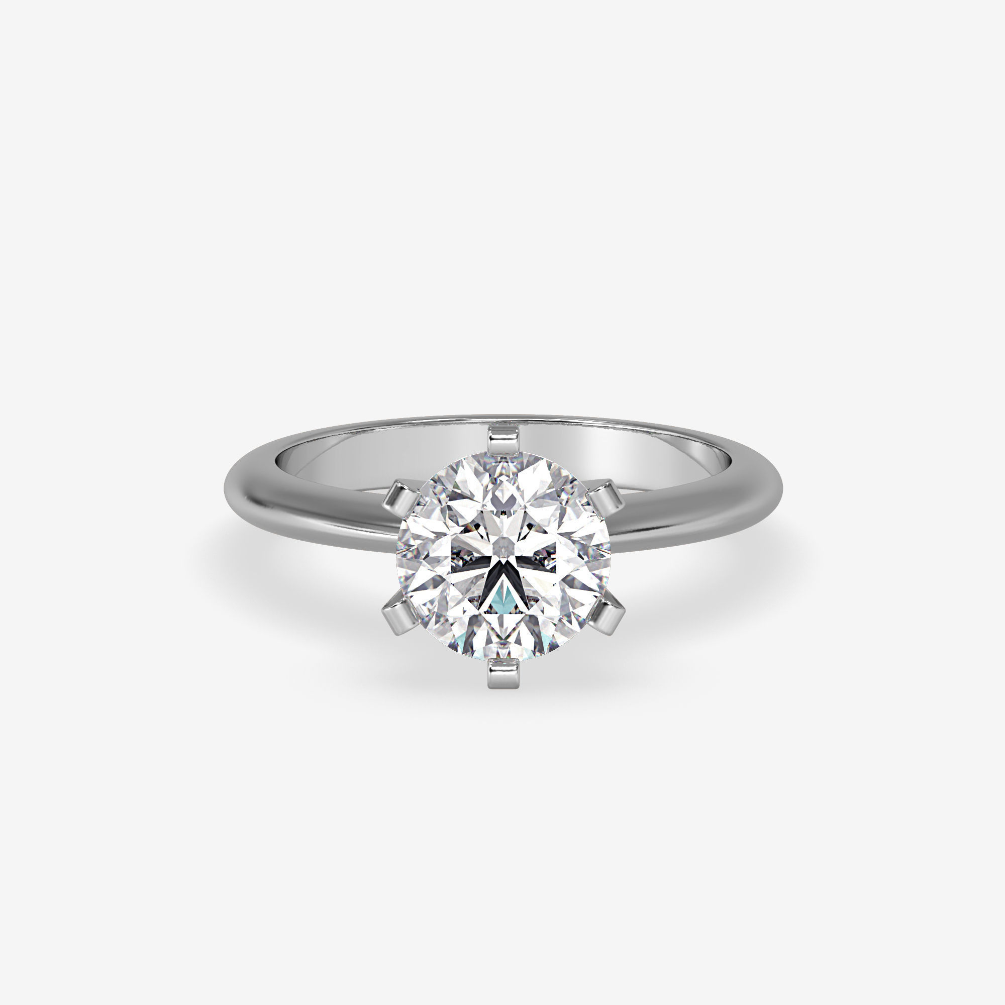 CJ-0038 solitaire diamond ring in rose gold 3D print model_7