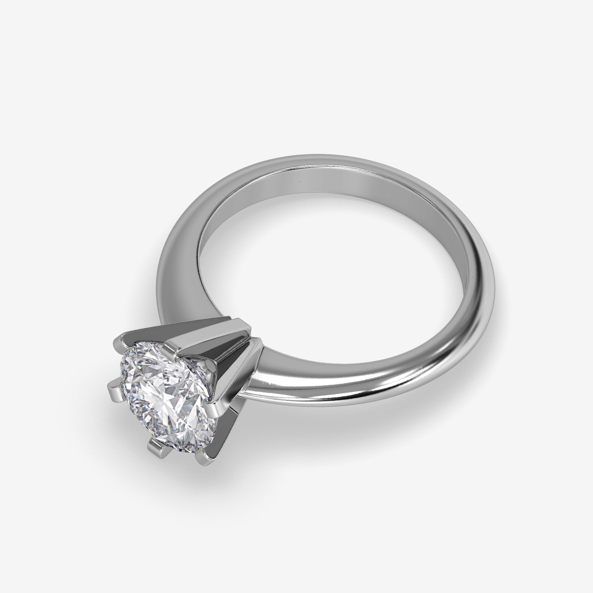 CJ-0038 solitaire diamond ring in rose gold 3D print model_8