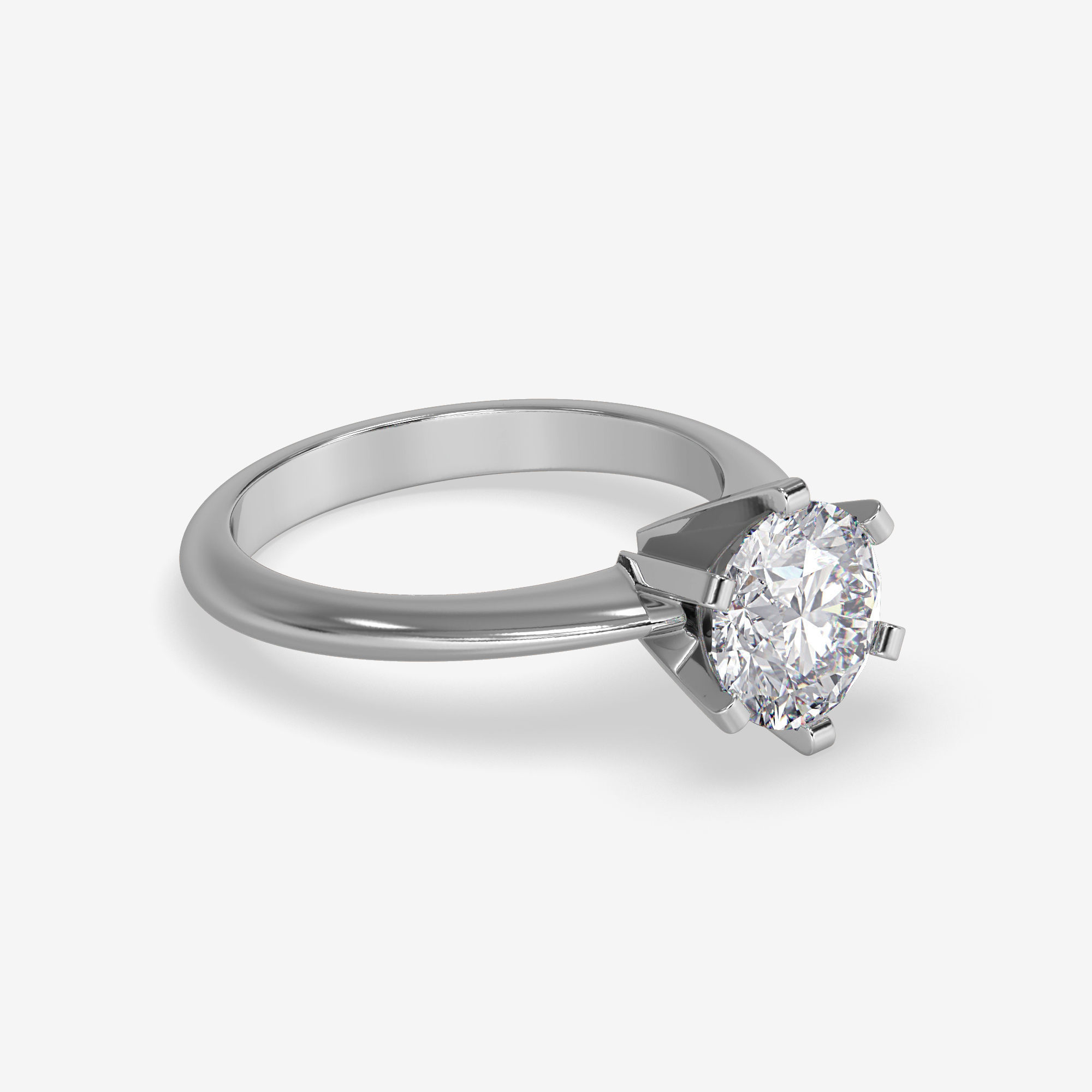 CJ-0038 solitaire diamond ring in rose gold 3D print model_2