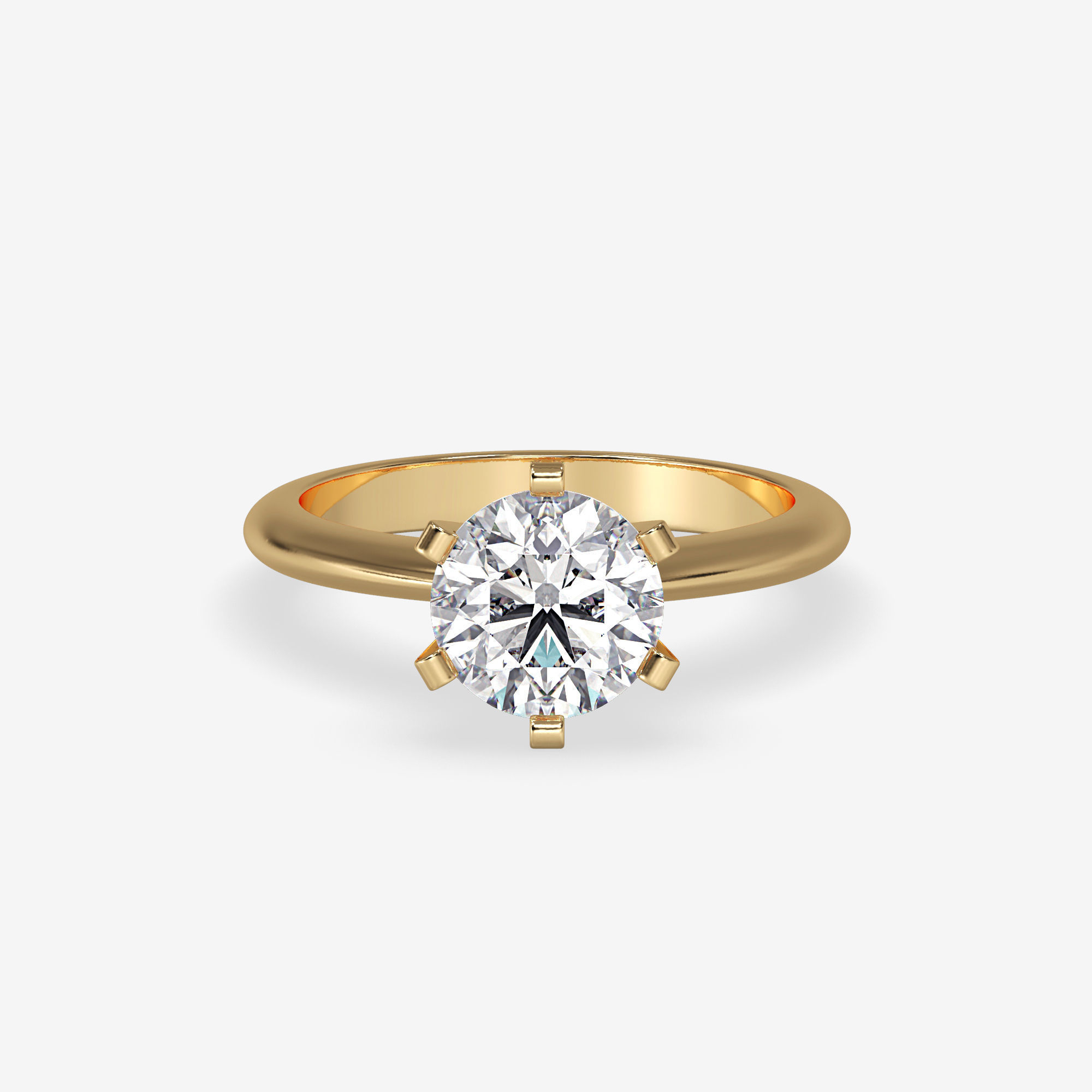 CJ-0038 solitaire diamond ring in rose gold 3D print model_10