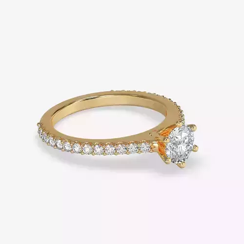 CJ-0036 diamond engagement ring gold 3D print model