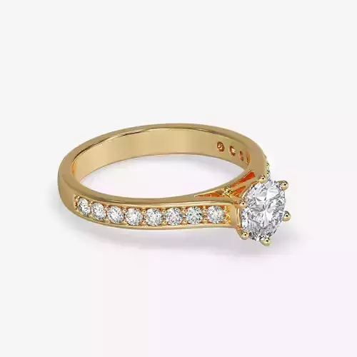 CJ-0035 diamond engagement ring gold