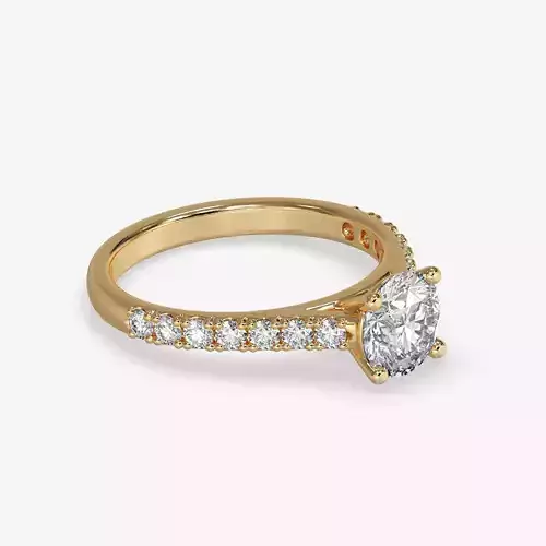 CJ-0034 diamond engagement ring gold