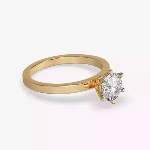 CJ-0030 solitaire diamond engagement ring gold