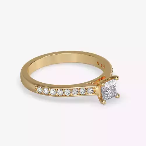 CJ-0027 engagement ring with princess cut diamonds