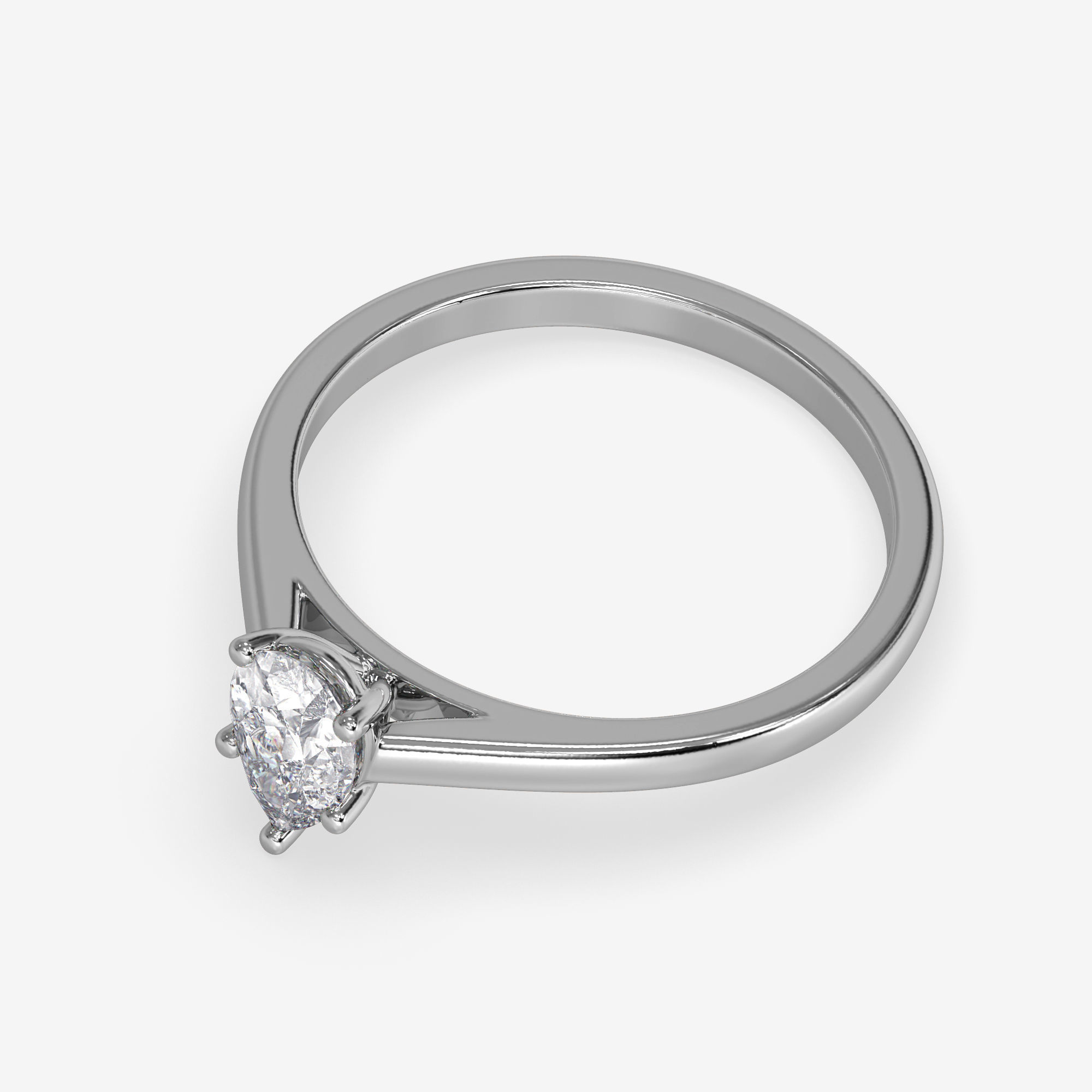 CJ-0026 gold engagement ring with pear shaped diamond 3D print model_8